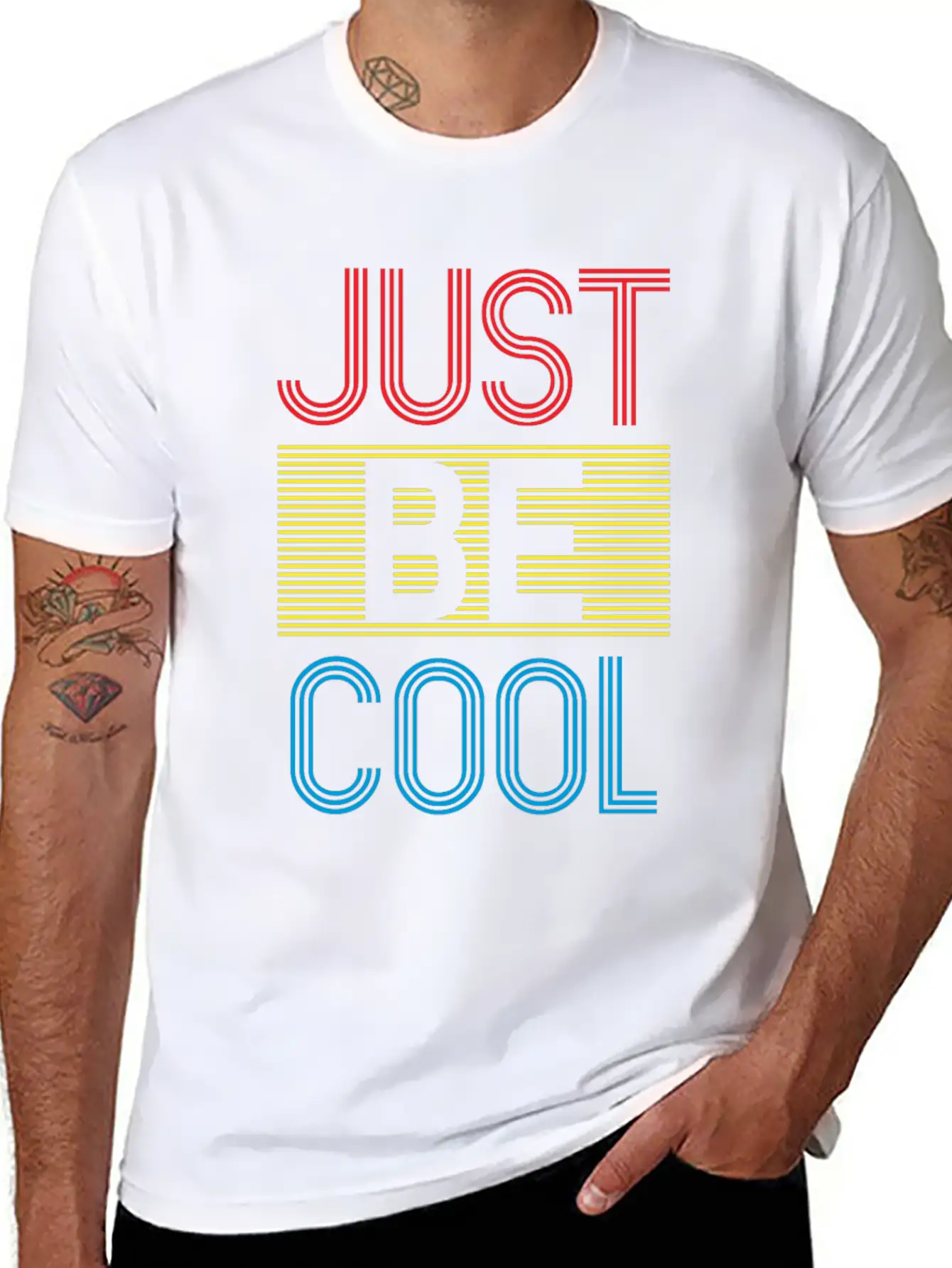 Just Be Cool Typography Print Soft Cotton Short Sleeve Tee ¨C Unisex Wardrobe Staple