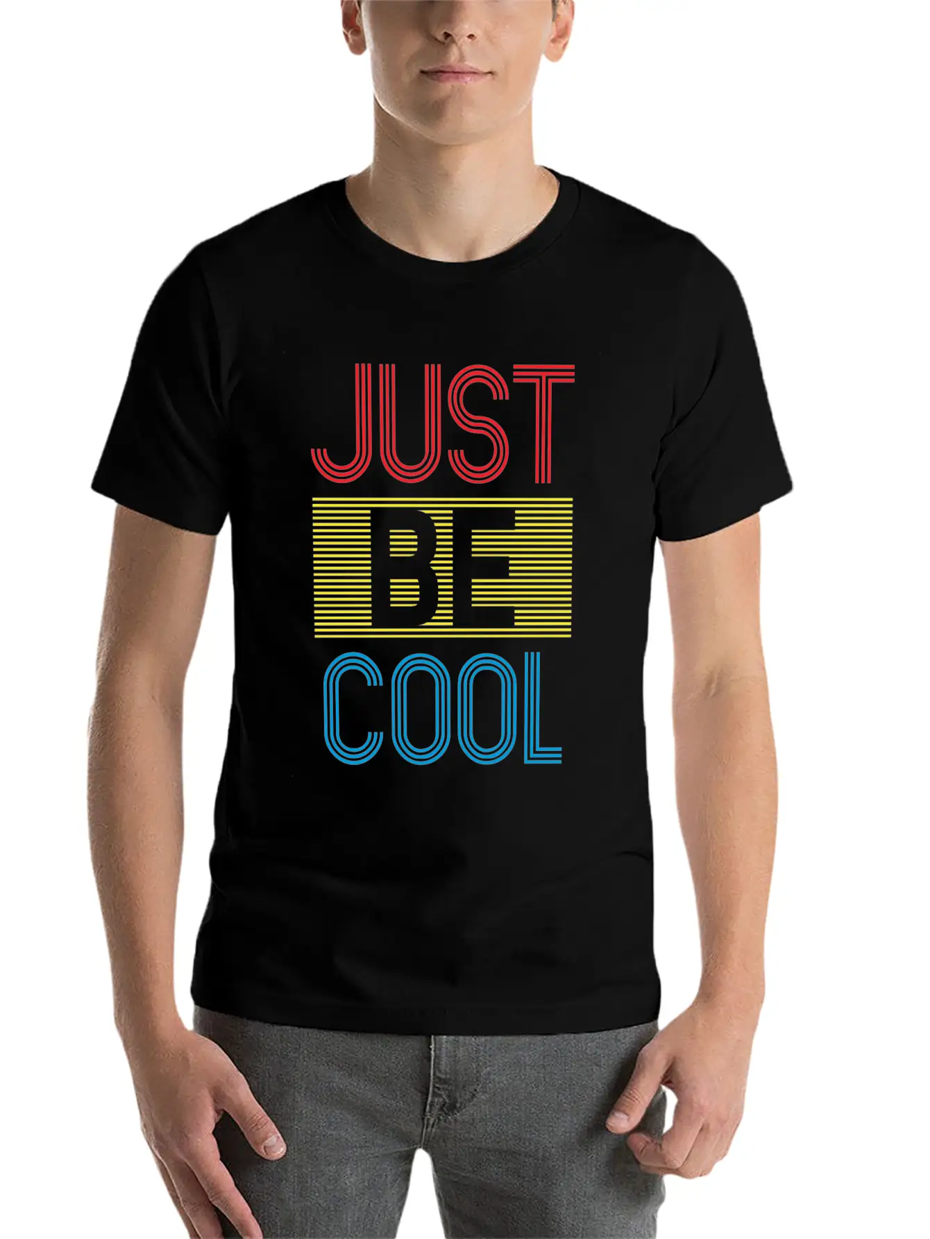Just Be Cool Typography Print Soft Cotton Short Sleeve Tee ¨C Unisex Wardrobe Staple