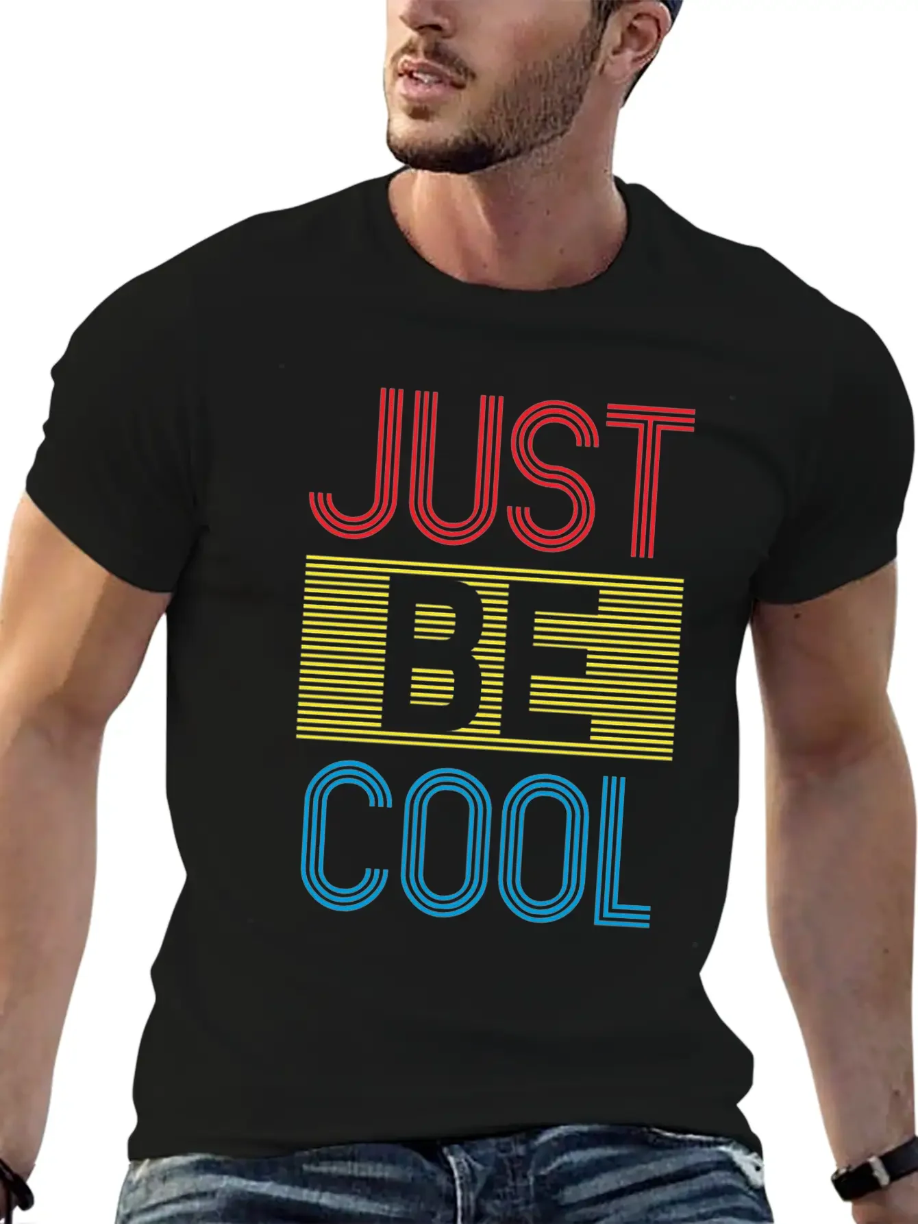 Just Be Cool Typography Print Soft Cotton Short Sleeve Tee ¨C Unisex Wardrobe Staple