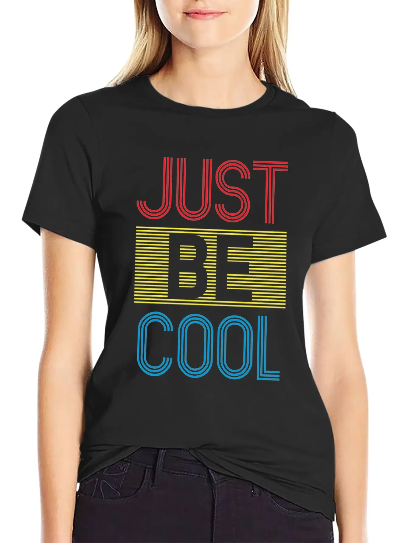 Just Be Cool Typography Print Soft Cotton Short Sleeve Tee ¨C Unisex Wardrobe Staple
