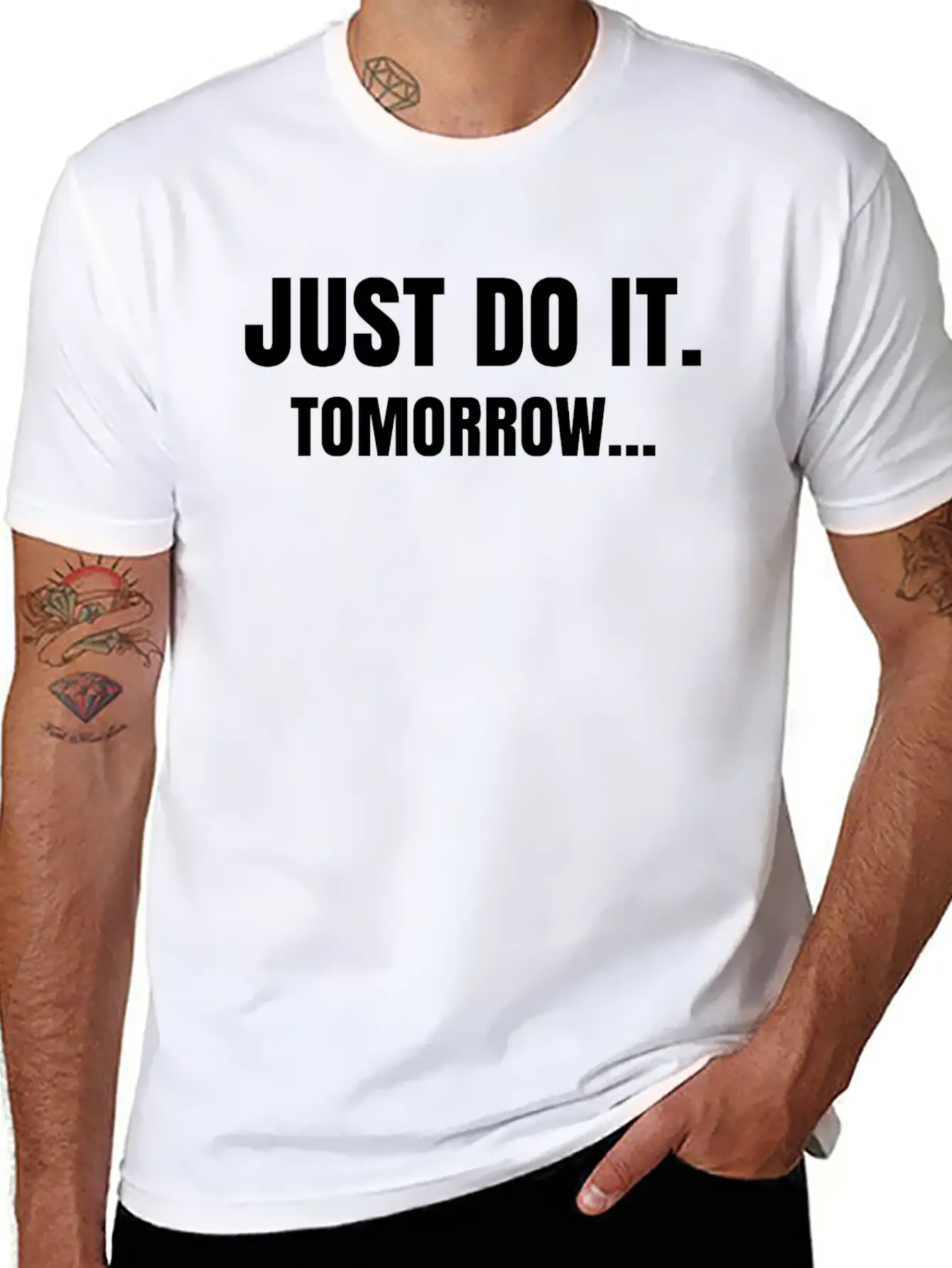 JUST DO IT FUNNY QUOTE TEE T-SHIRT Basic Graphic T-Shirt ¨C Daily Comfort In Soft Cotton