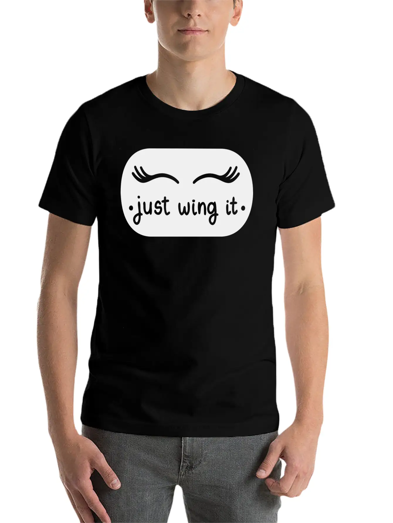 Just Wing It Basic Graphic T-Shirt ¨C Daily Comfort In Soft Cotton