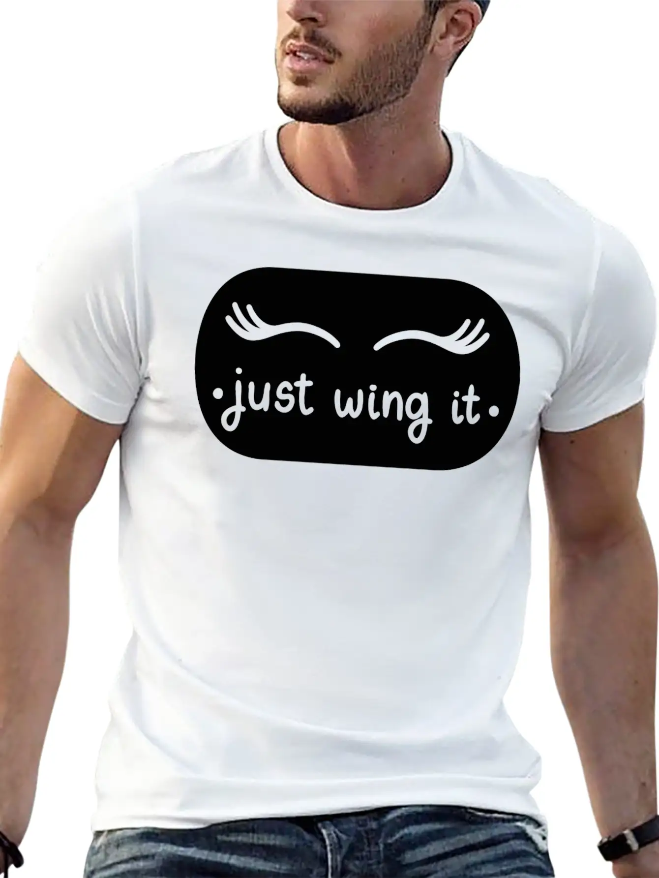 Just Wing It Basic Graphic T-Shirt ¨C Daily Comfort In Soft Cotton