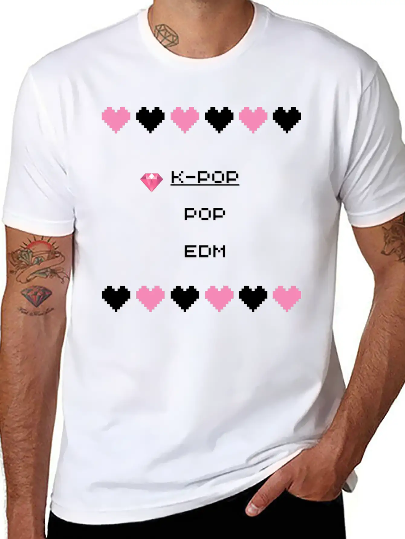 K Pop Design Art 3 Essential Cotton Tee For Daily Outfits ¨C Unisex Style