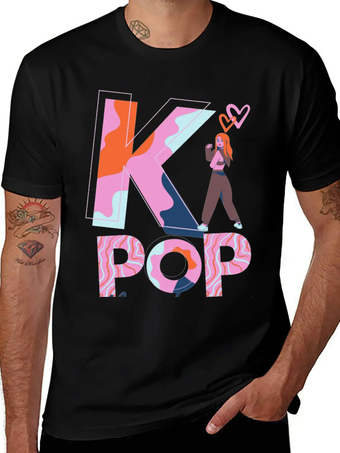K-Pop Madness Basic Graphic T-Shirt ¨C Daily Comfort In Soft Cotton