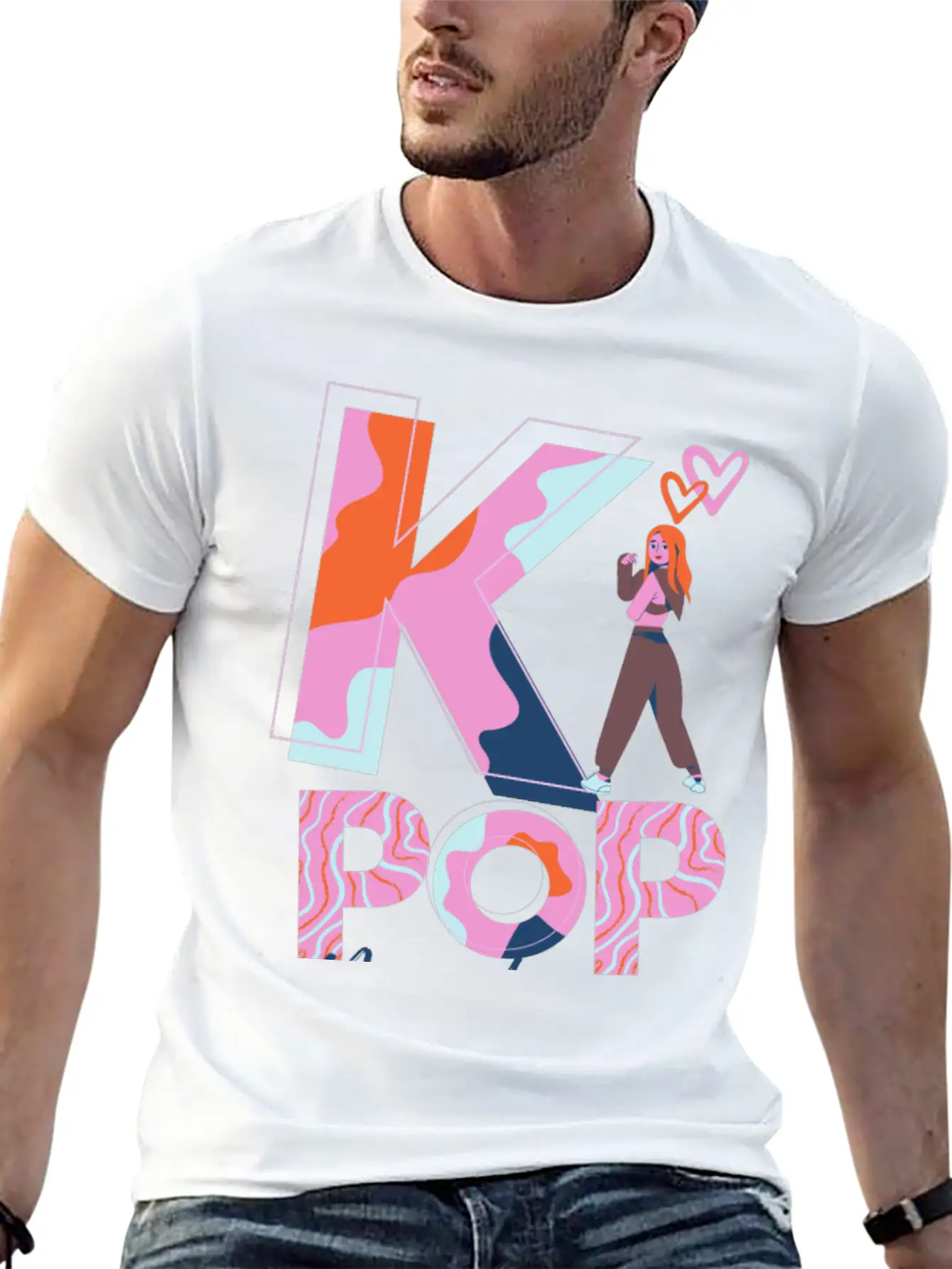 K-Pop Madness Basic Graphic T-Shirt ¨C Daily Comfort In Soft Cotton