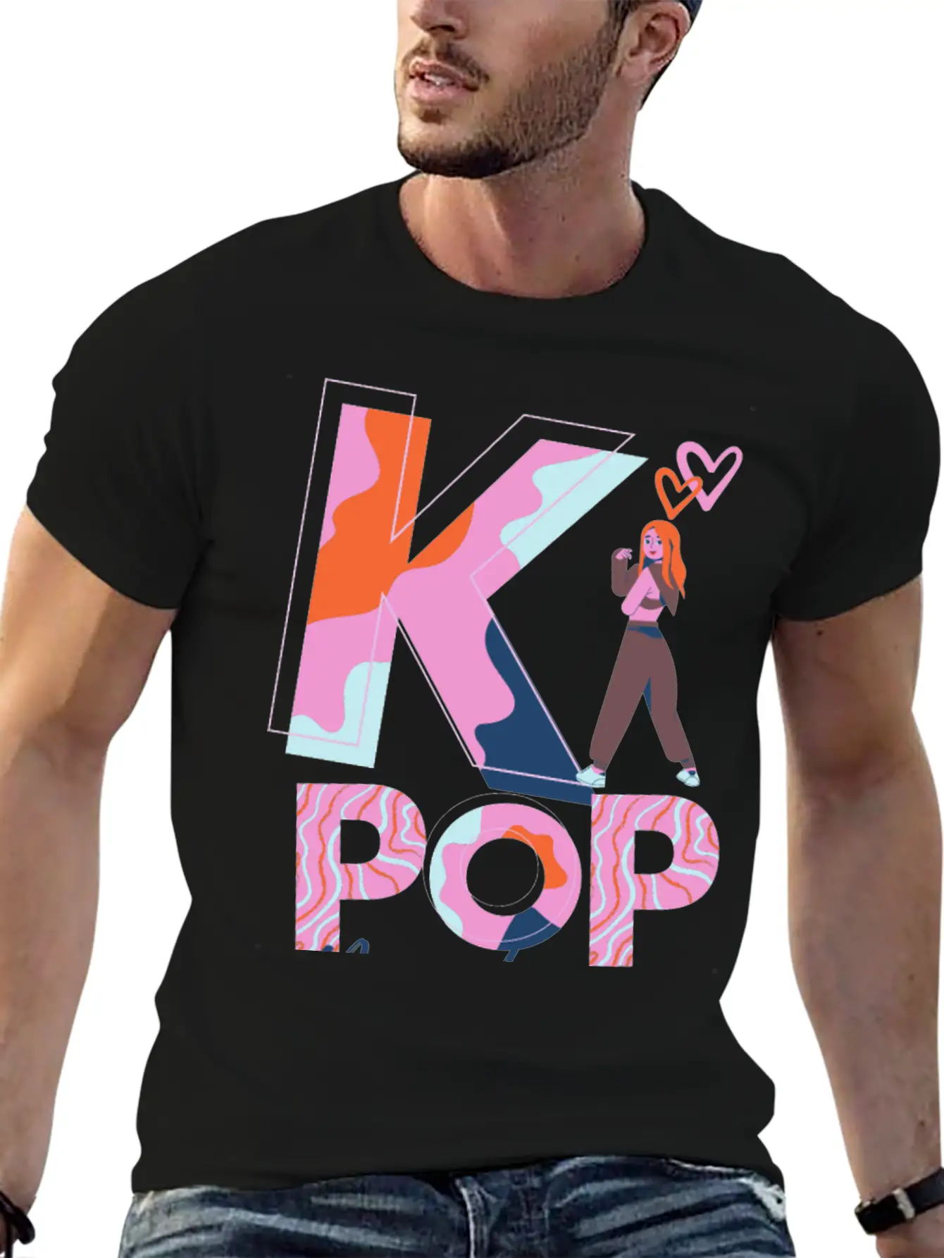 K-Pop Madness Basic Graphic T-Shirt ¨C Daily Comfort In Soft Cotton