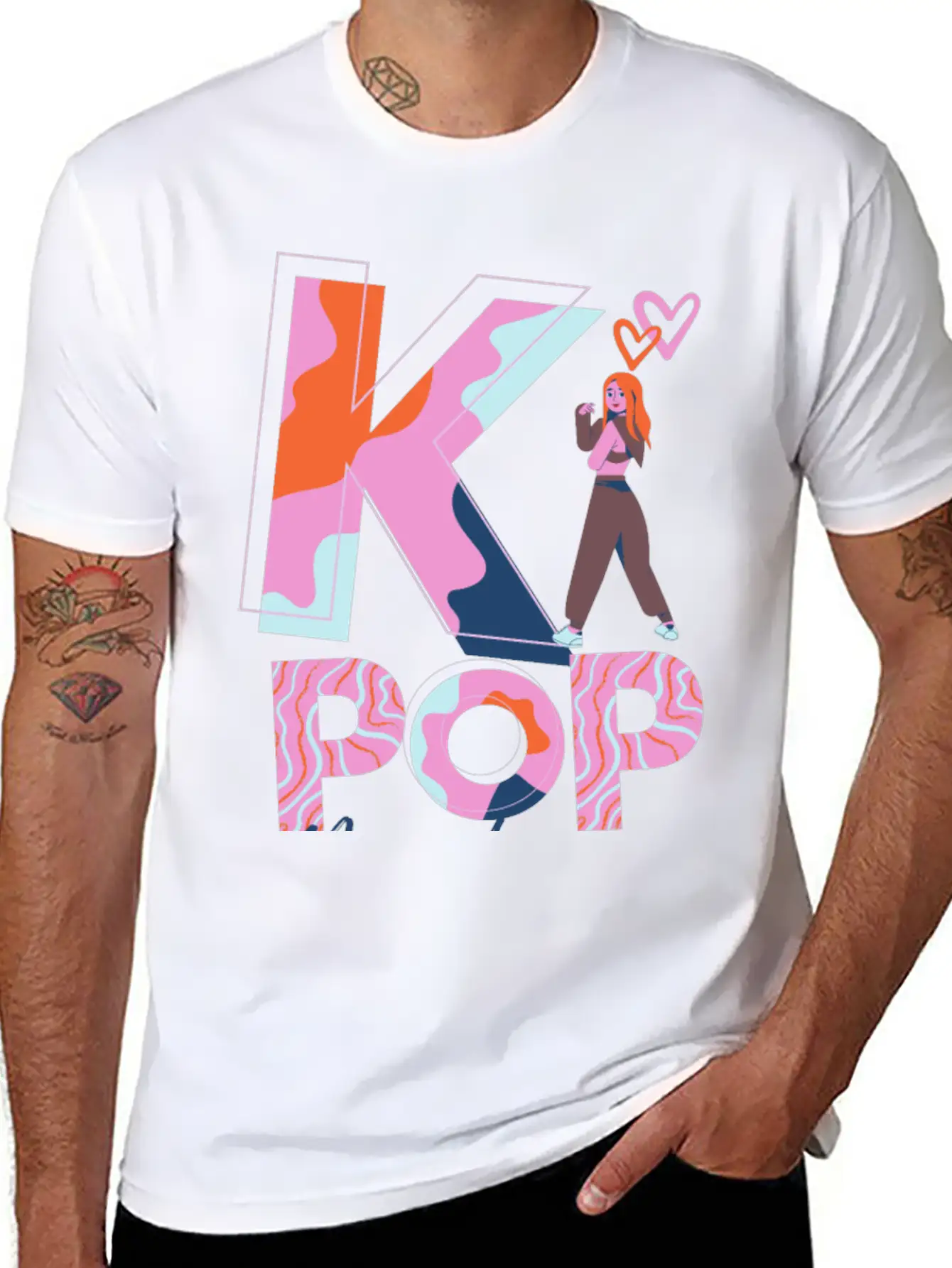 K-Pop Madness Basic Graphic T-Shirt ¨C Daily Comfort In Soft Cotton