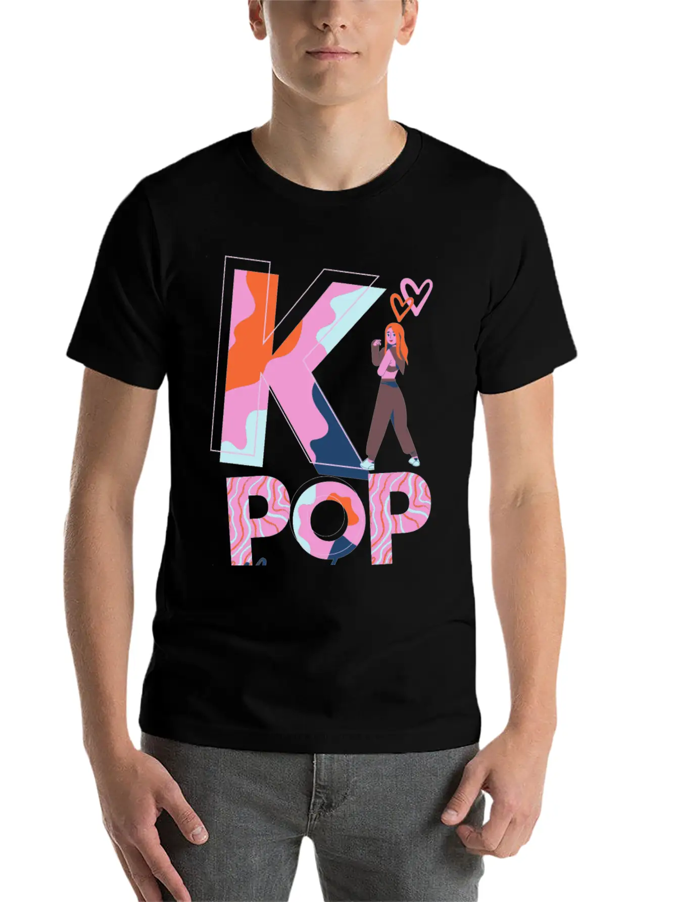 K-Pop Madness Basic Graphic T-Shirt ¨C Daily Comfort In Soft Cotton