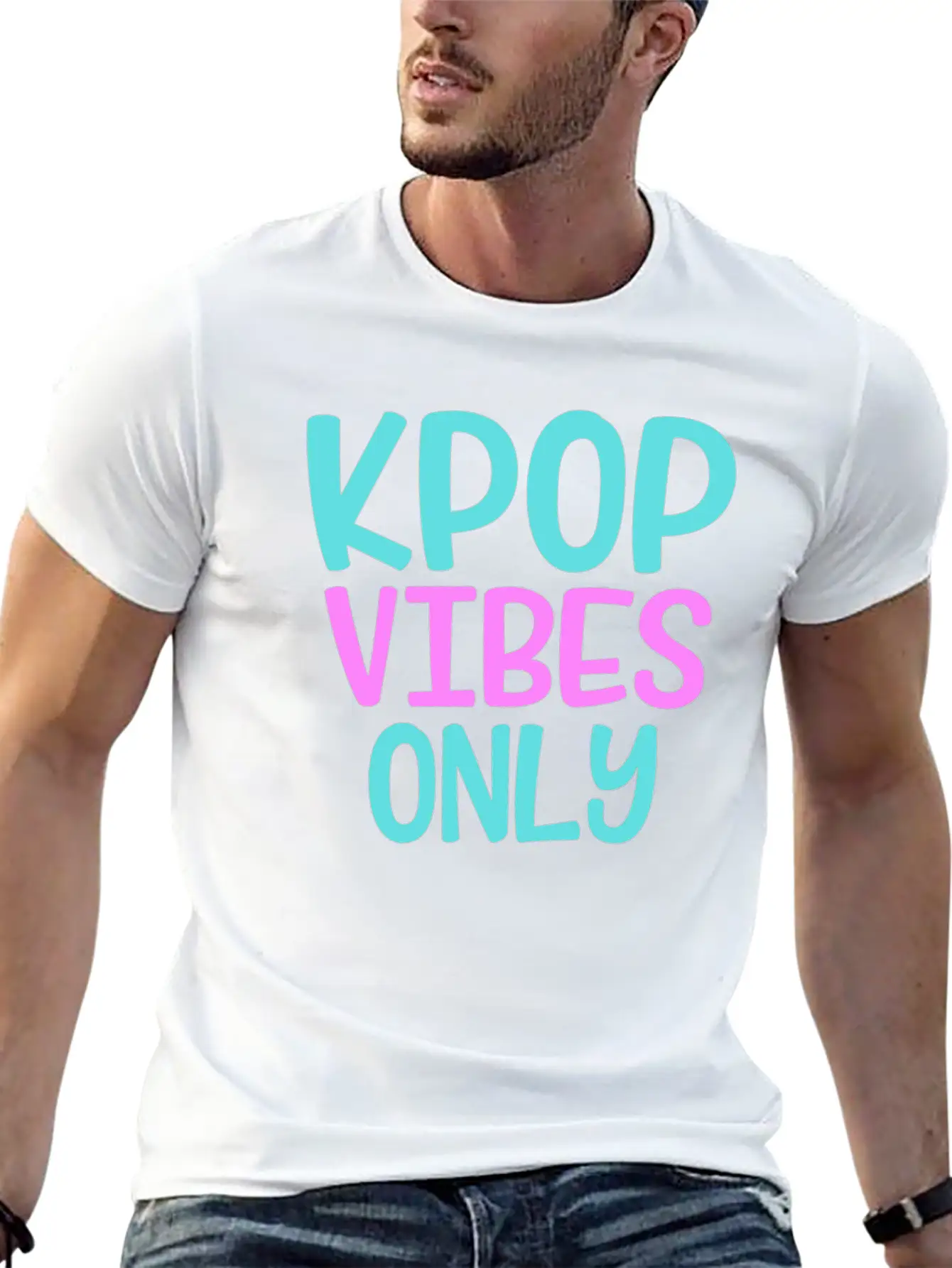 K-Pop Vibes Only Korean Music Merchandise Basic Graphic T-Shirt ¨C Daily Comfort In Soft Cotton