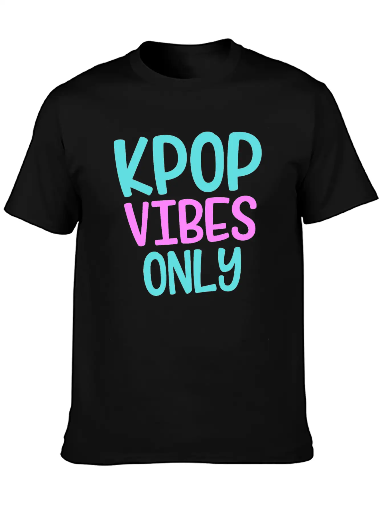 K-Pop Vibes Only Korean Music Merchandise Basic Graphic T-Shirt ¨C Daily Comfort In Soft Cotton