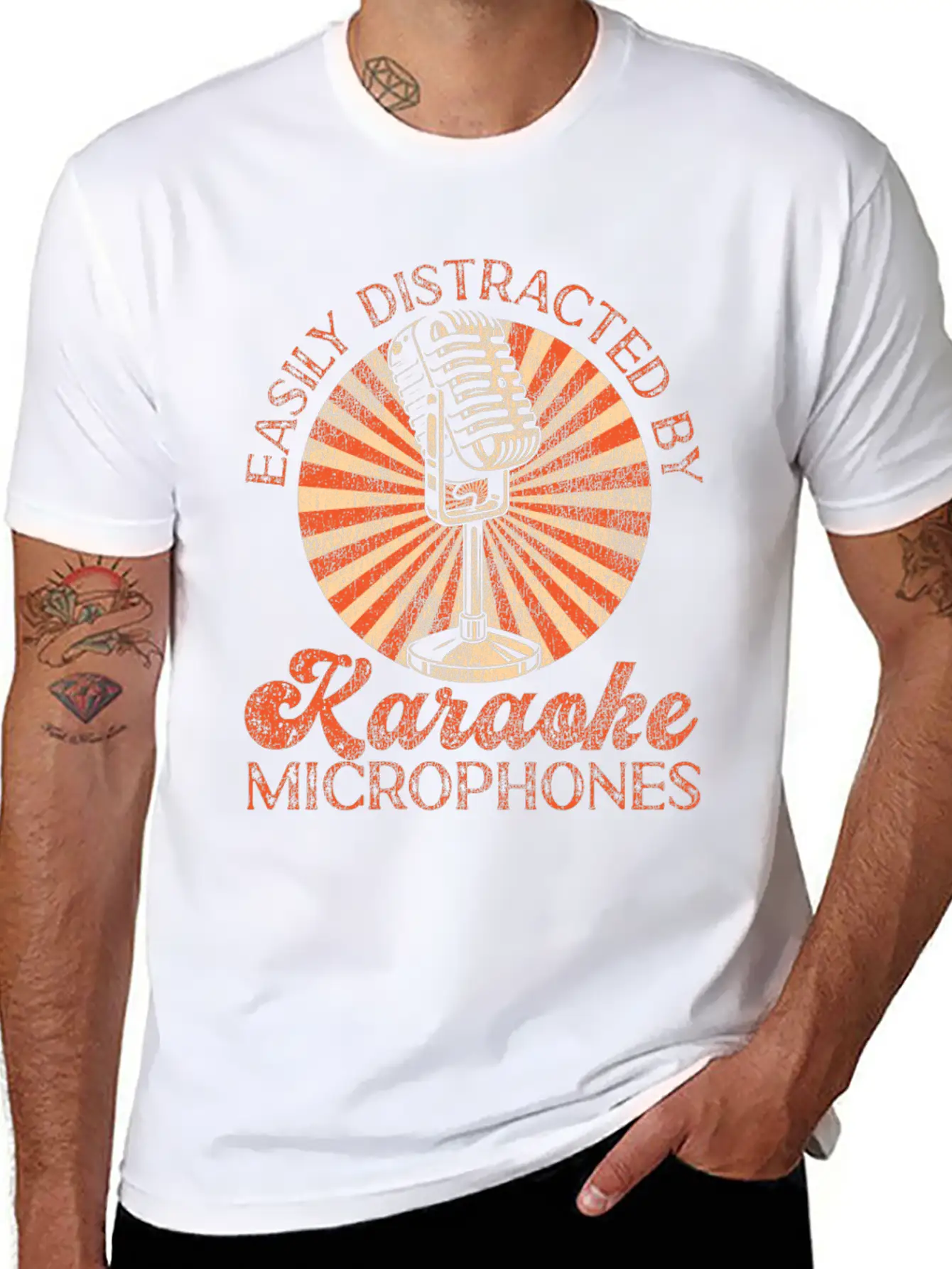 Karaoke Singer Easily Distracted Soft Cotton Short Sleeve Tee ¨C Unisex Wardrobe Staple