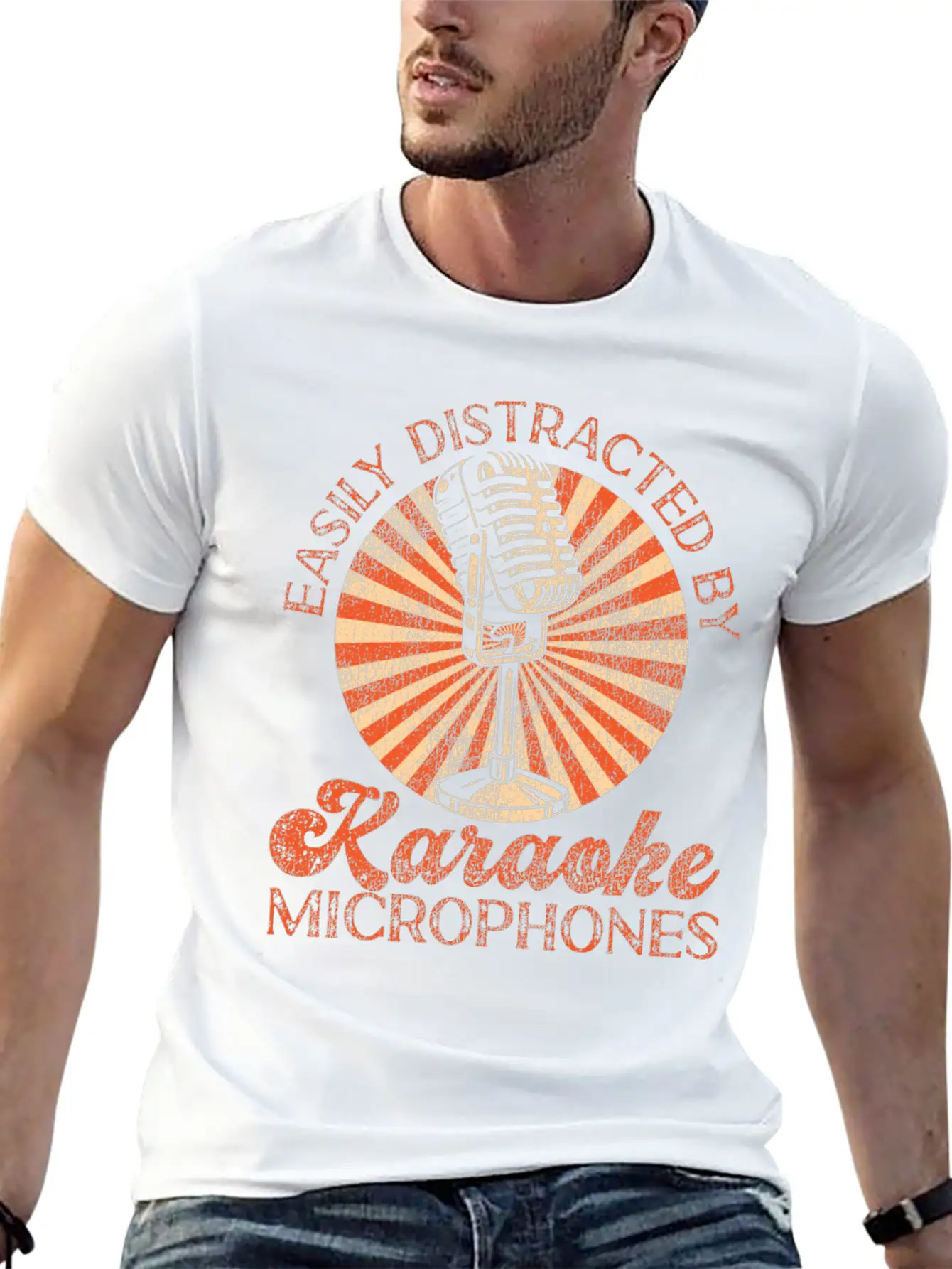 Karaoke Singer Easily Distracted Soft Cotton Short Sleeve Tee ¨C Unisex Wardrobe Staple