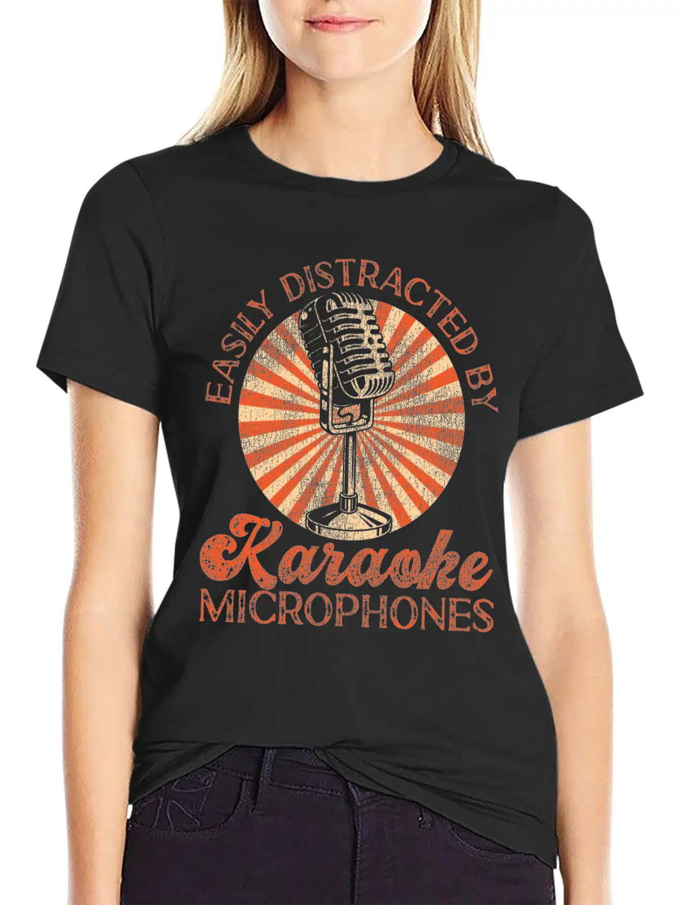 Karaoke Singer Easily Distracted Soft Cotton Short Sleeve Tee ¨C Unisex Wardrobe Staple