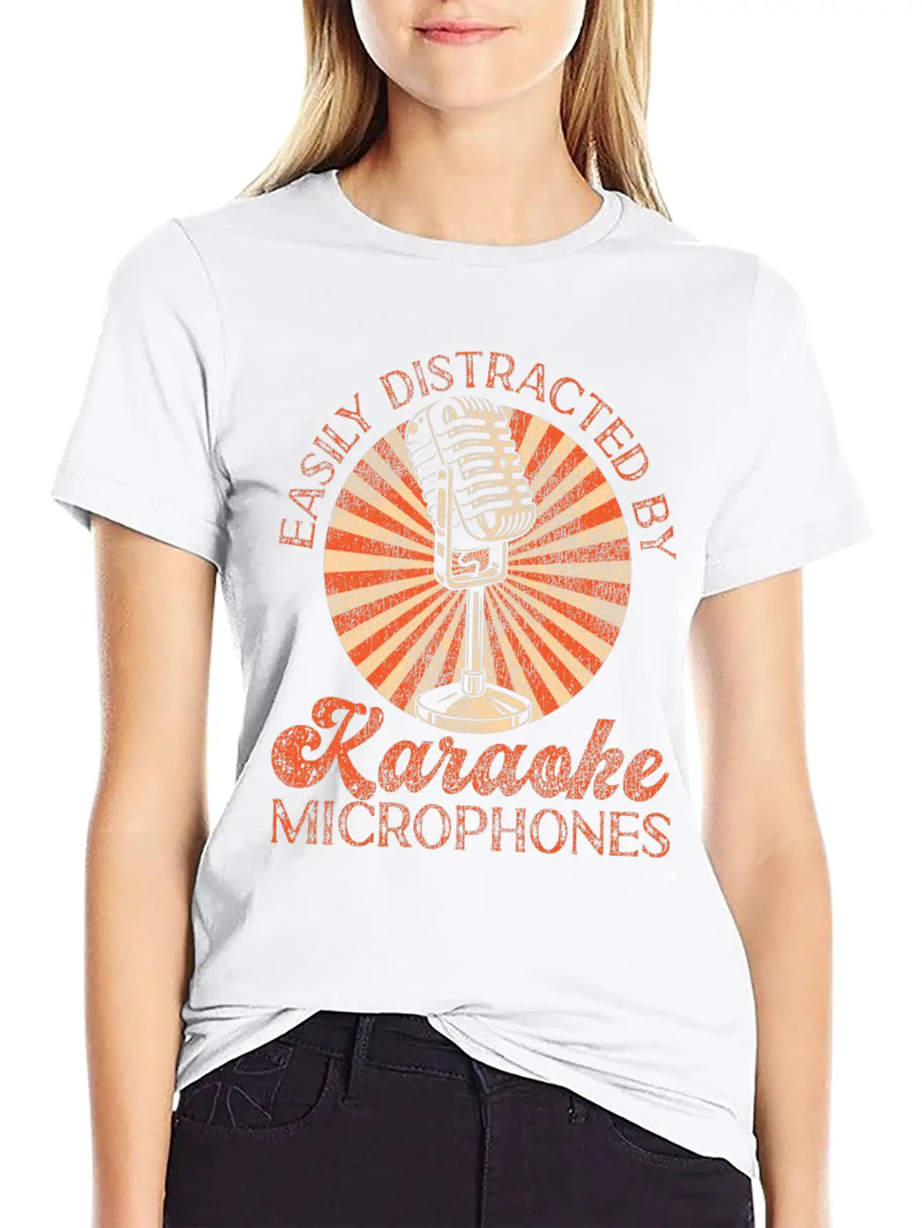 Karaoke Singer Easily Distracted Soft Cotton Short Sleeve Tee ¨C Unisex Wardrobe Staple