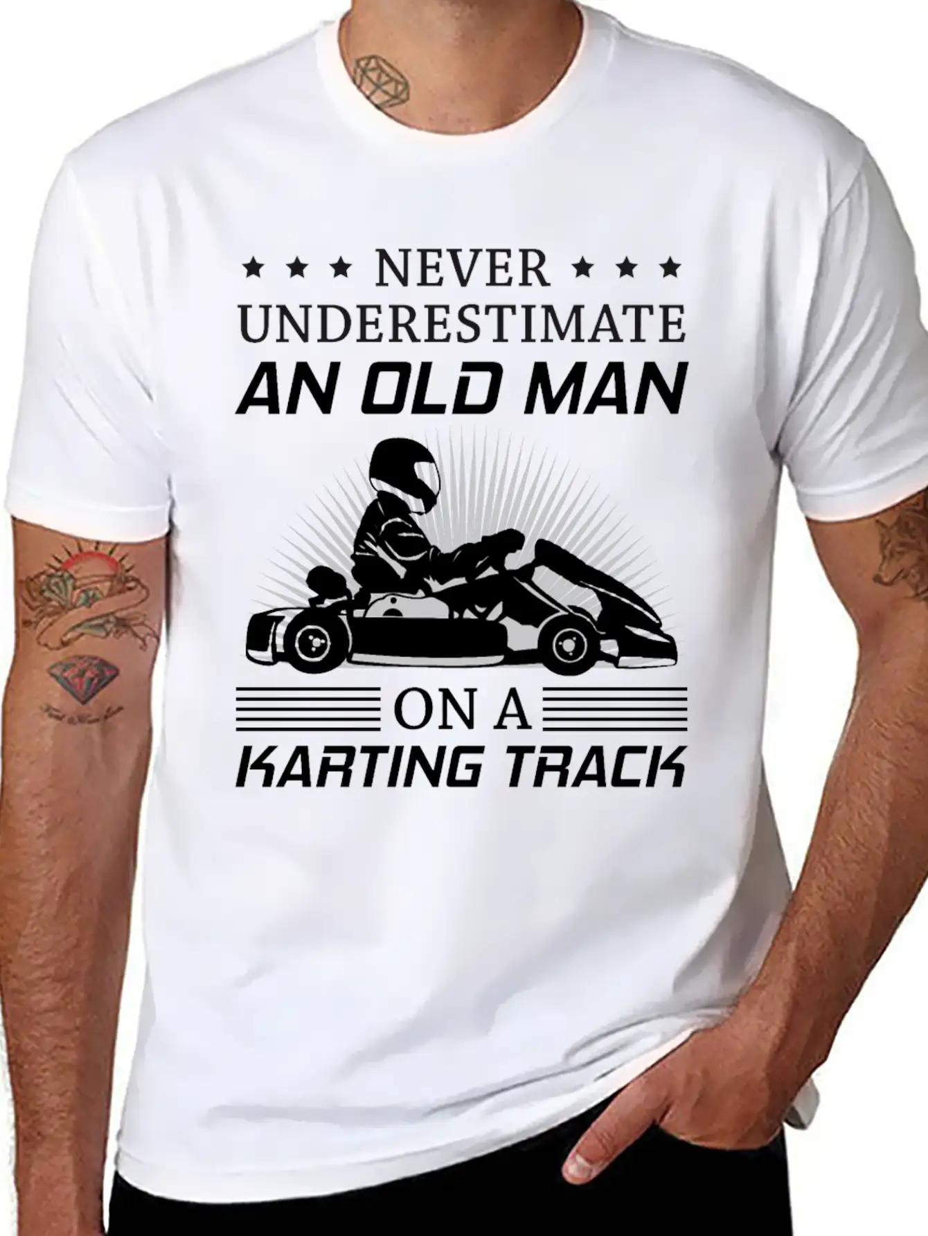 Kart Go-kart Karting Kart Racing Grandpa Dad Gift Essential Cotton Tee For Daily Outfits ¨C Unisex Style