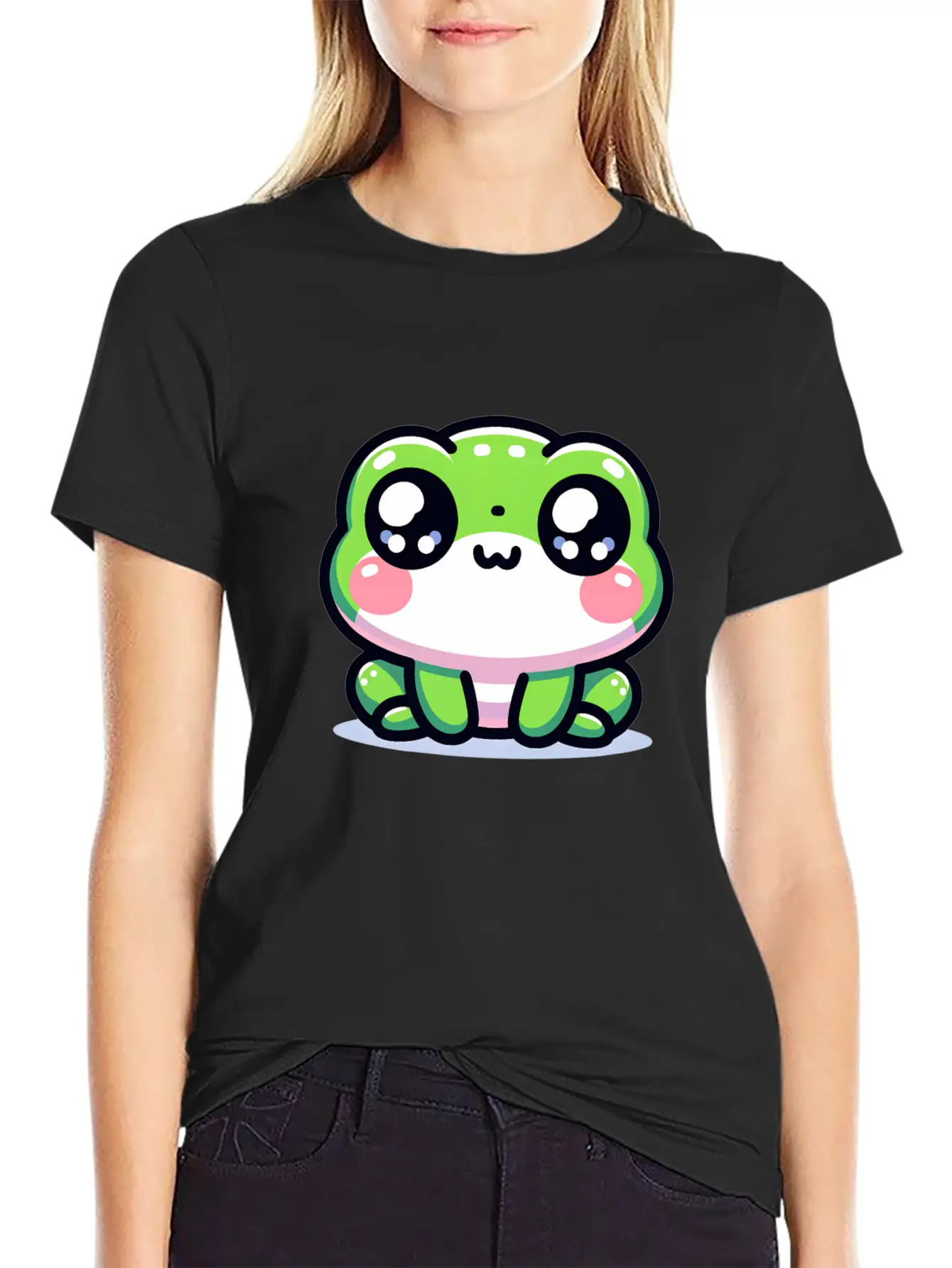 Kawaii Frog Soft Cotton Short Sleeve Tee ¨C Unisex Wardrobe Staple