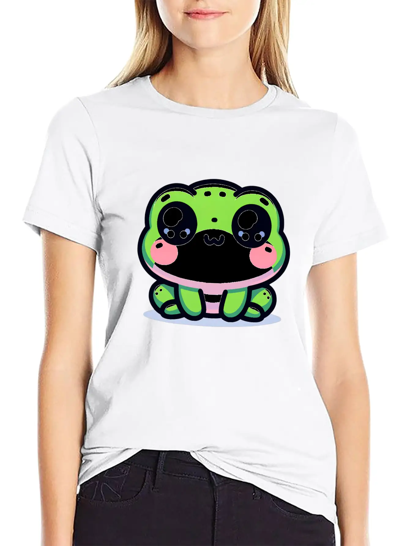 Kawaii Frog Soft Cotton Short Sleeve Tee ¨C Unisex Wardrobe Staple