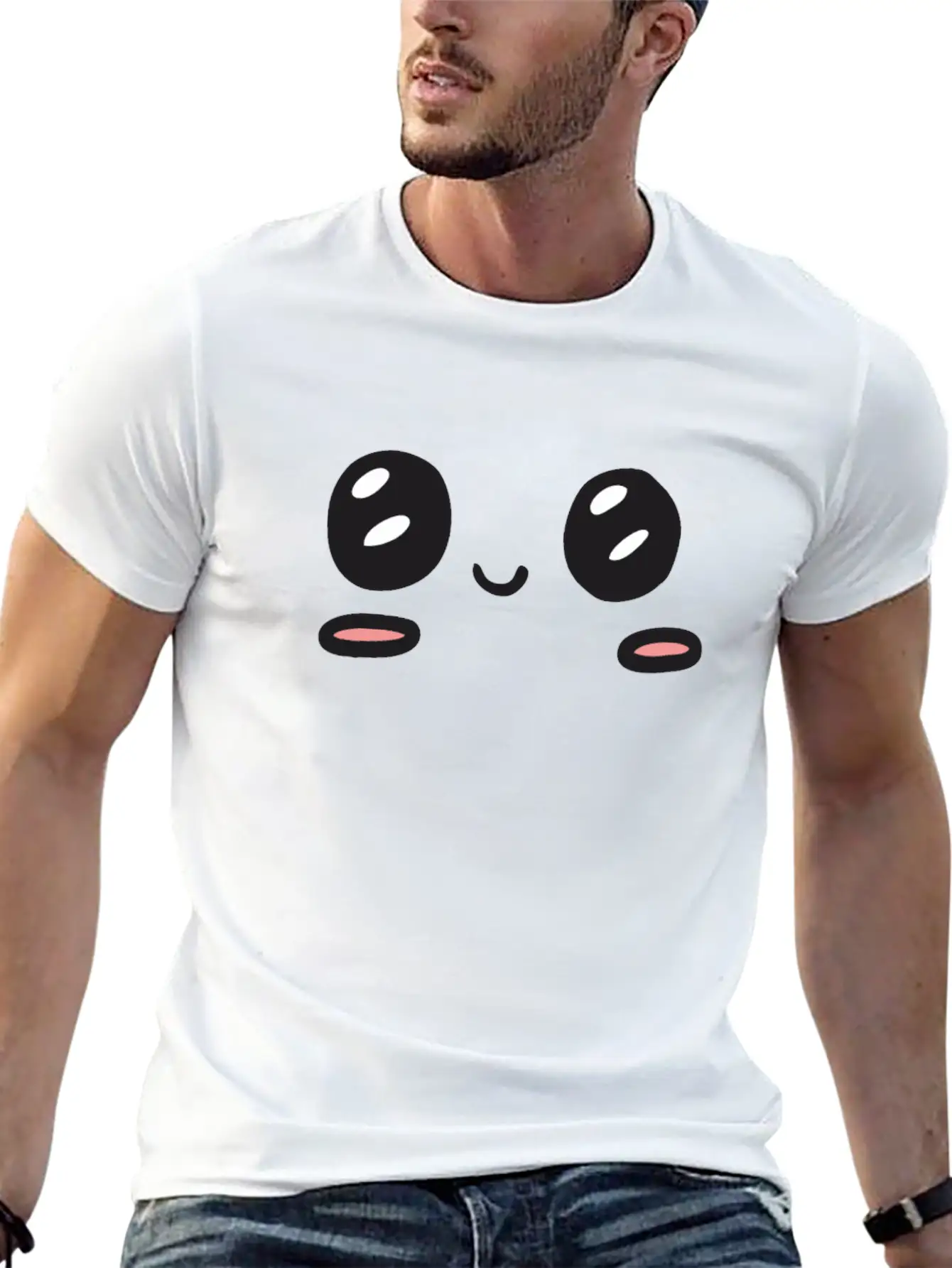 Kawaii Happy Tears Soft Cotton Short Sleeve Tee ¨C Unisex Wardrobe Staple