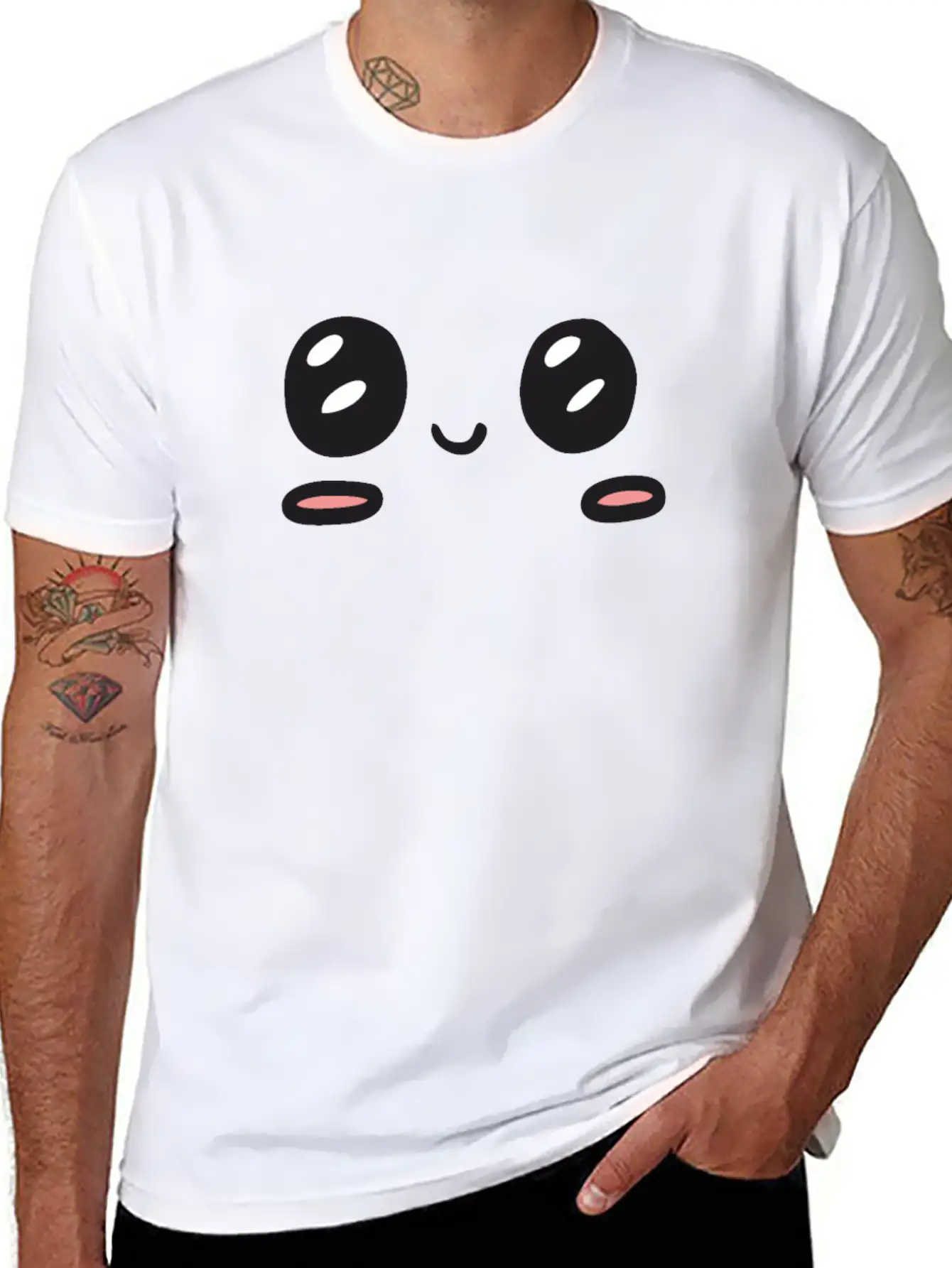 Kawaii Happy Tears Soft Cotton Short Sleeve Tee ¨C Unisex Wardrobe Staple