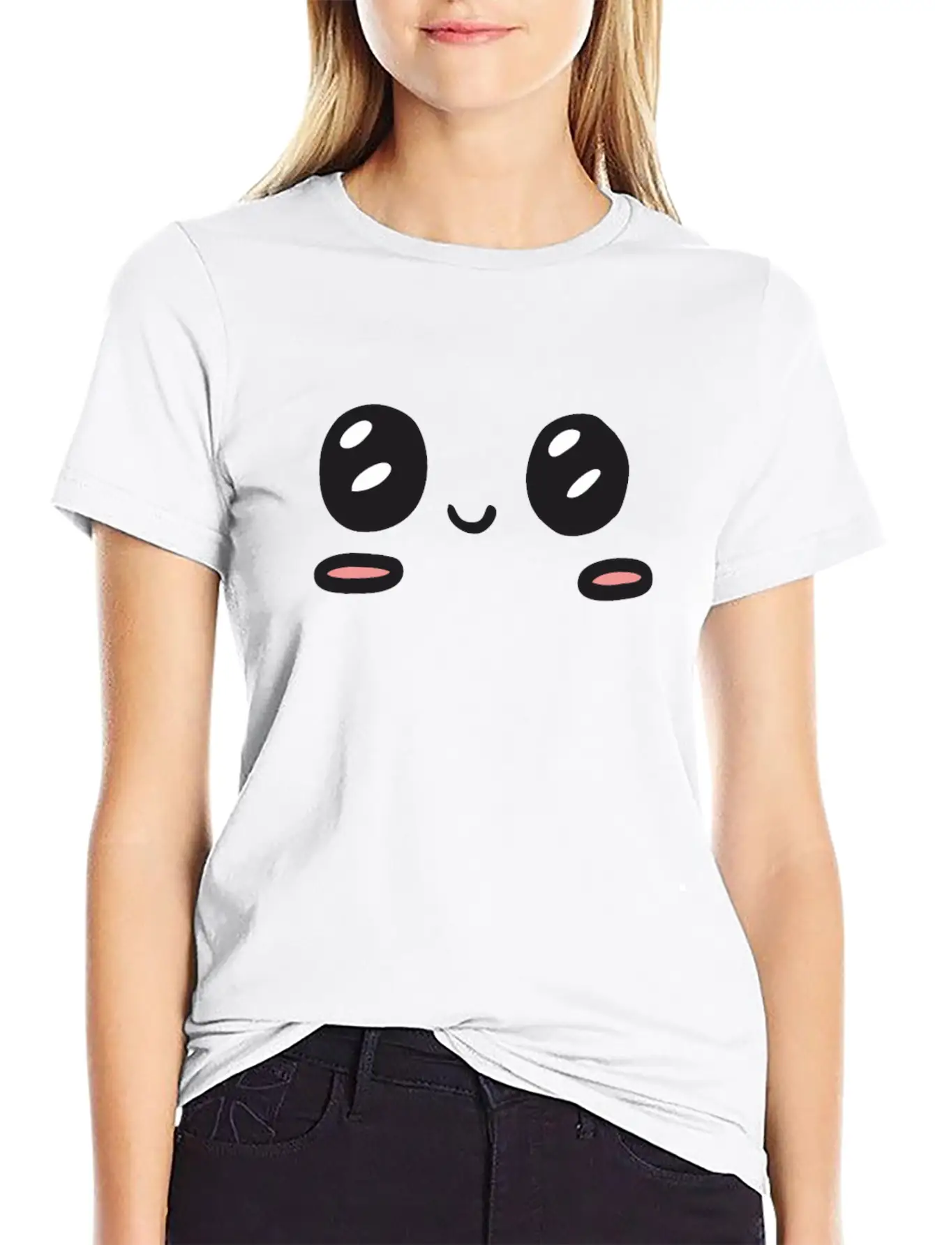Kawaii Happy Tears Soft Cotton Short Sleeve Tee ¨C Unisex Wardrobe Staple