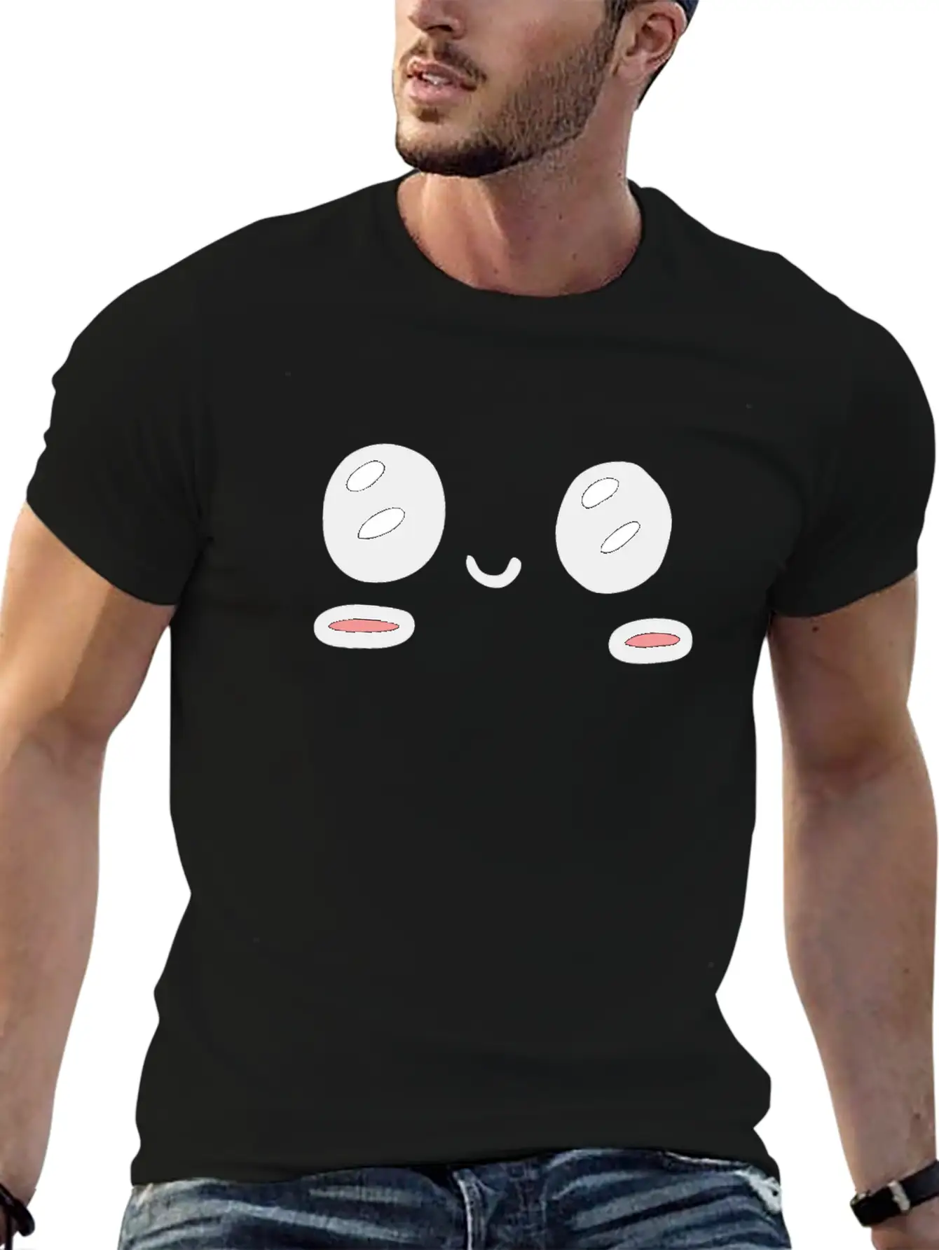 Kawaii Happy Tears Soft Cotton Short Sleeve Tee ¨C Unisex Wardrobe Staple