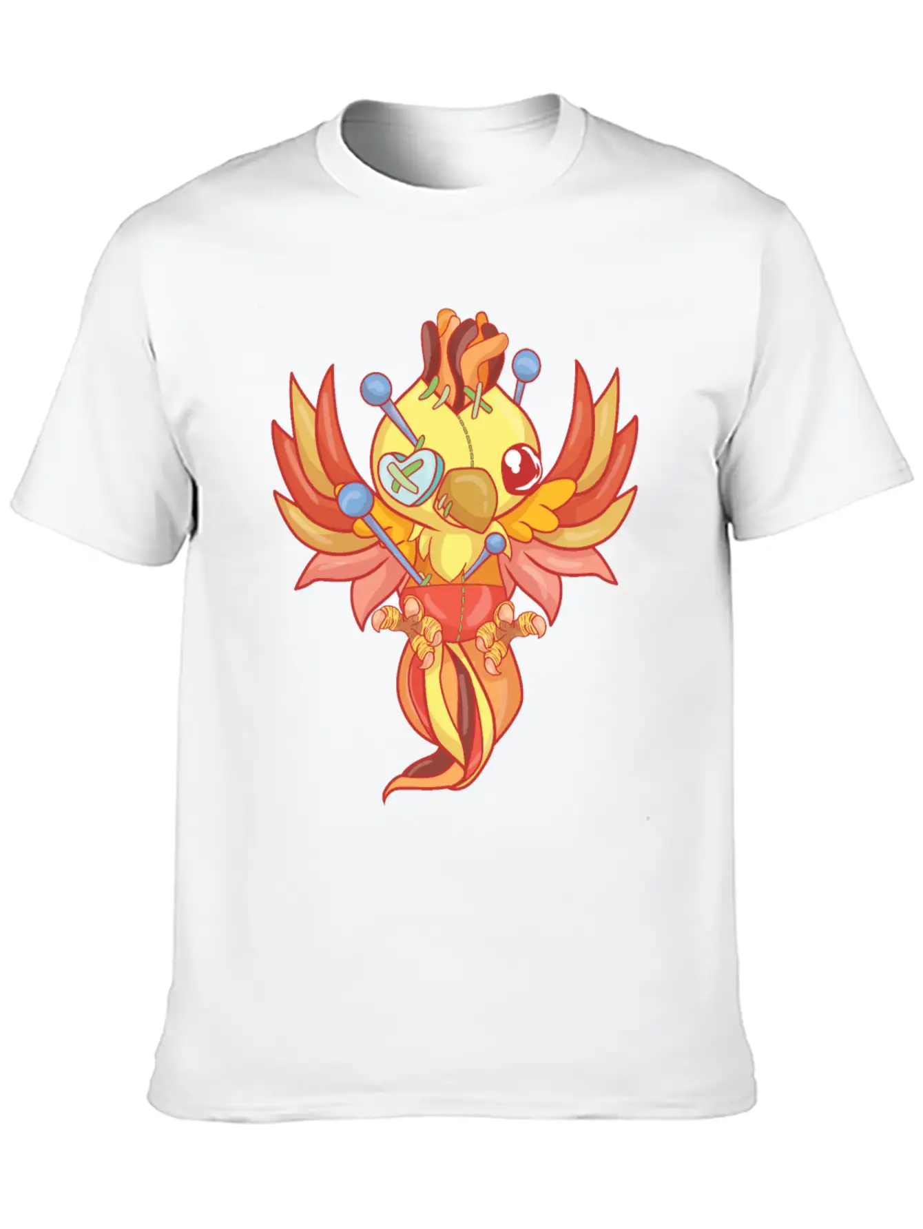 Kawaii Pastel Goth Voodoo Doll Phoenix Essential Cotton Tee For Daily Outfits ¨C Unisex Style