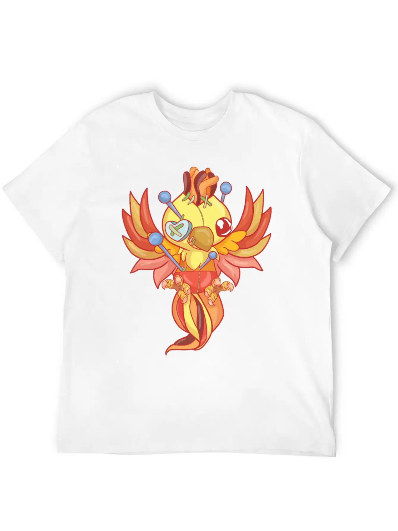 Kawaii Pastel Goth Voodoo Doll Phoenix Essential Cotton Tee For Daily Outfits ¨C Unisex Style