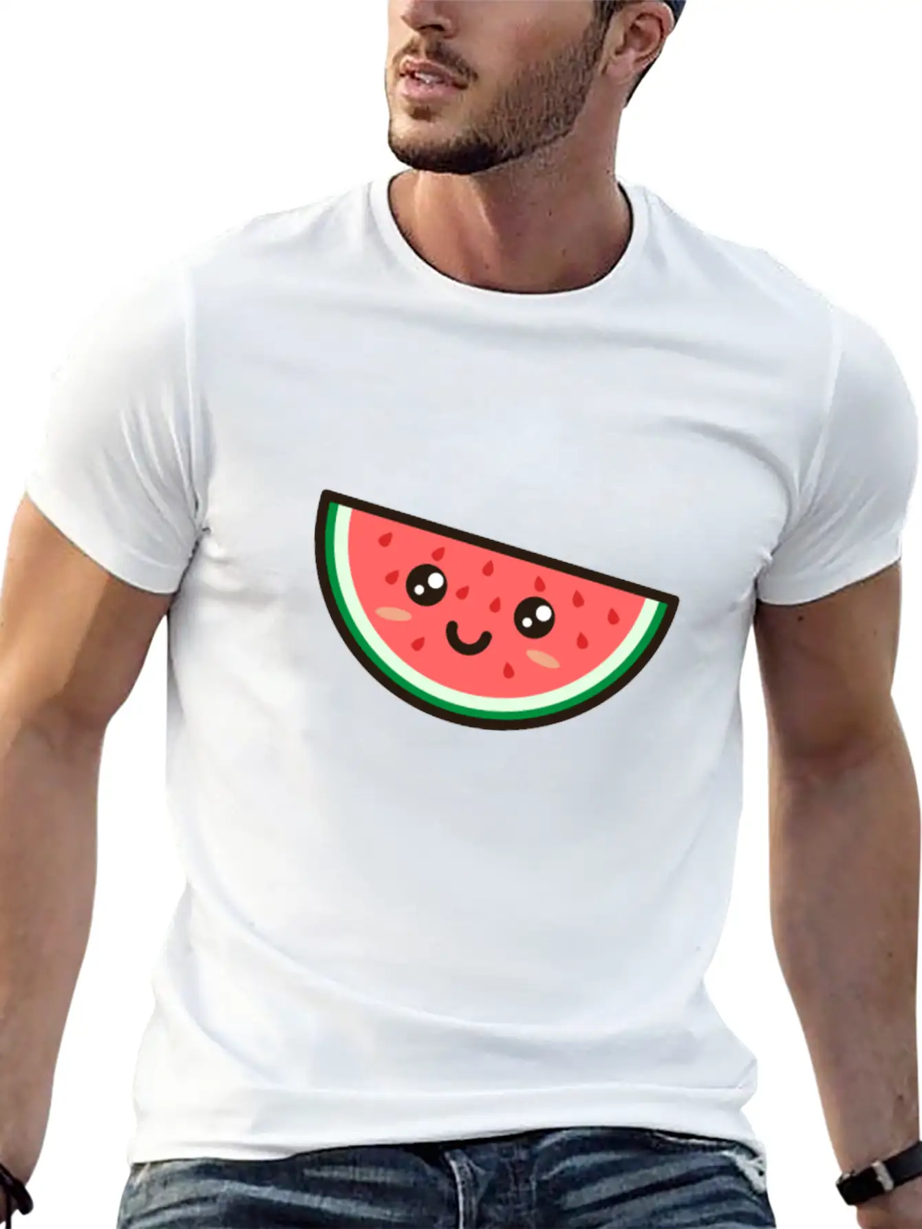 Kawaii Watermelon Basic Graphic T-Shirt ¨C Daily Comfort In Soft Cotton