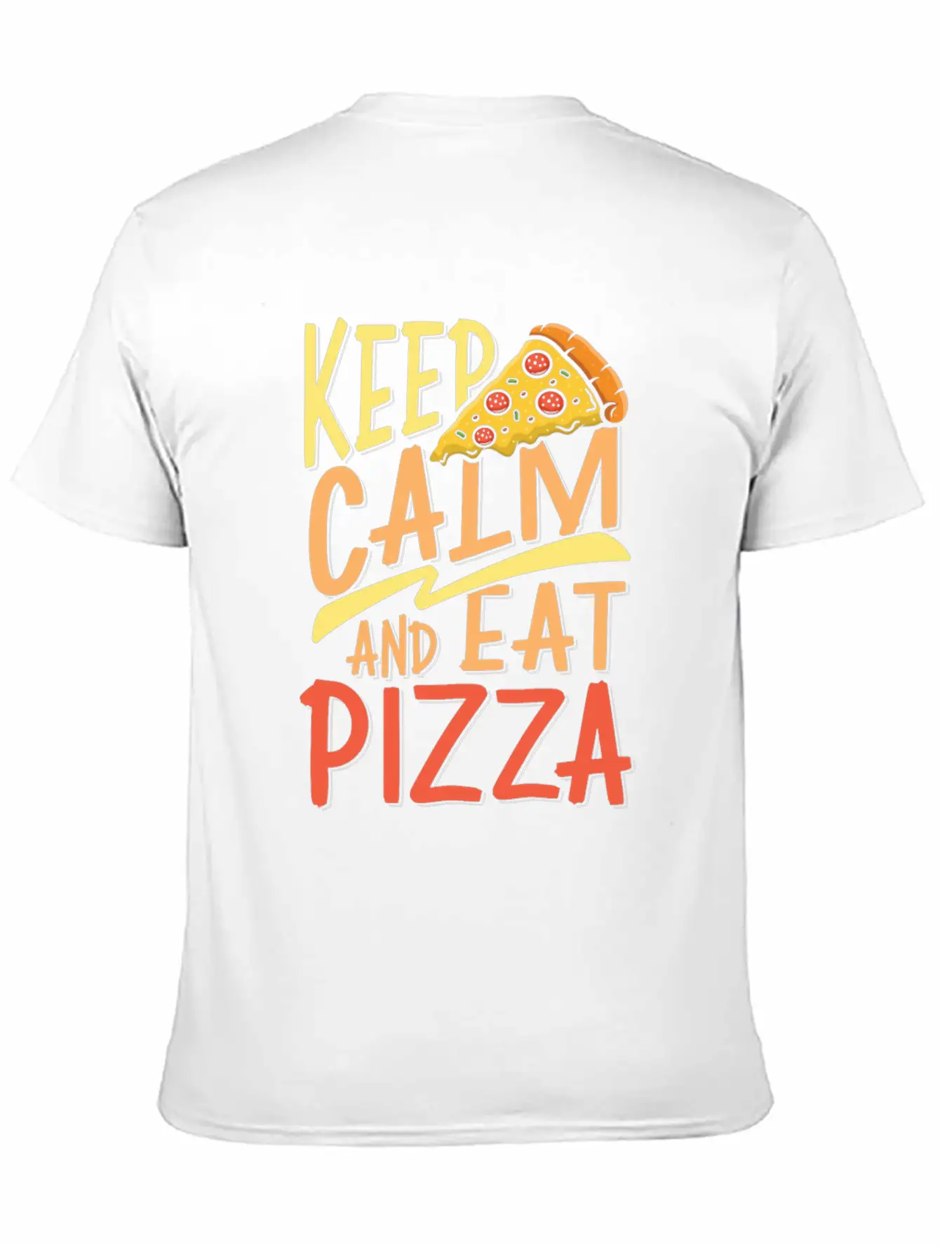 Keep Calm And Eat Pizza Essential Cotton Tee For Daily Outfits ¨C Unisex Style