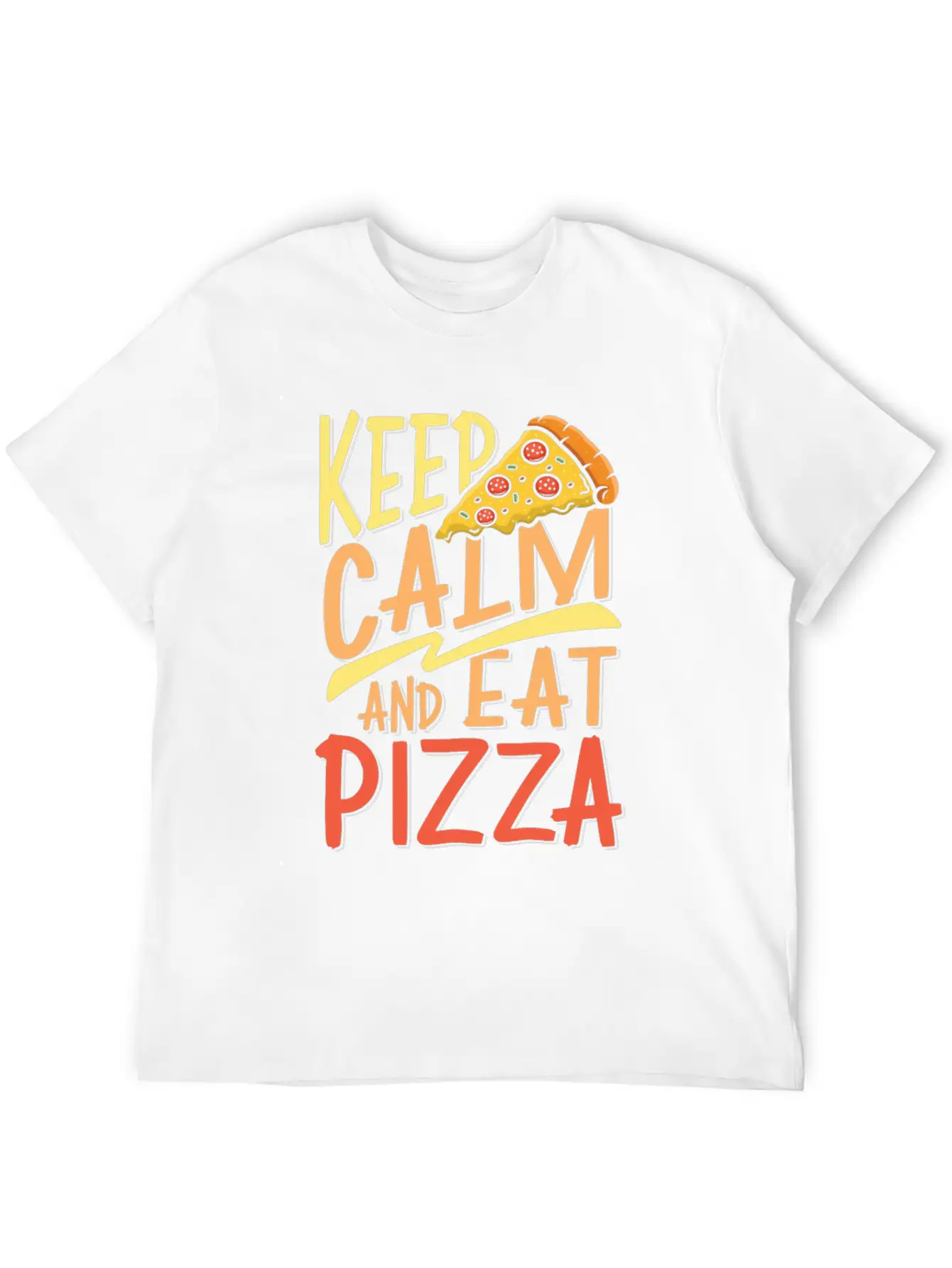 Keep Calm And Eat Pizza Essential Cotton Tee For Daily Outfits ¨C Unisex Style