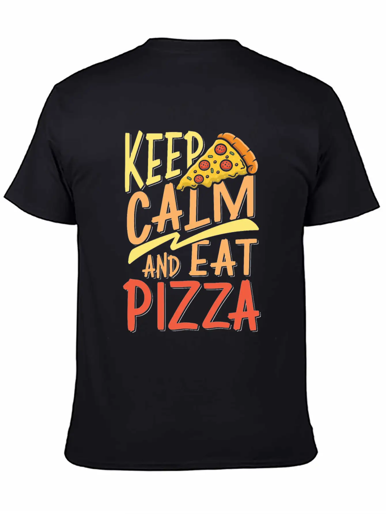 Keep Calm And Eat Pizza Essential Cotton Tee For Daily Outfits ¨C Unisex Style