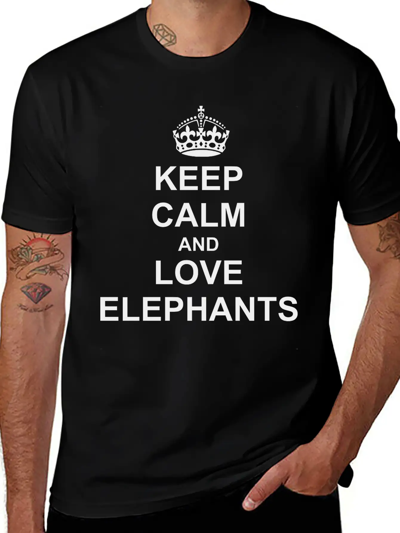 Keep Calm And Love Elephants Soft Cotton Short Sleeve Tee ¨C Unisex Wardrobe Staple