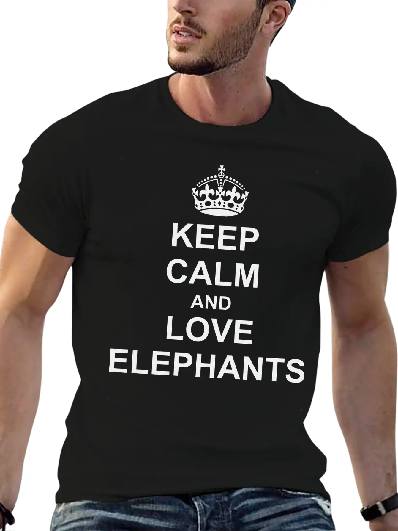Keep Calm And Love Elephants Soft Cotton Short Sleeve Tee ¨C Unisex Wardrobe Staple