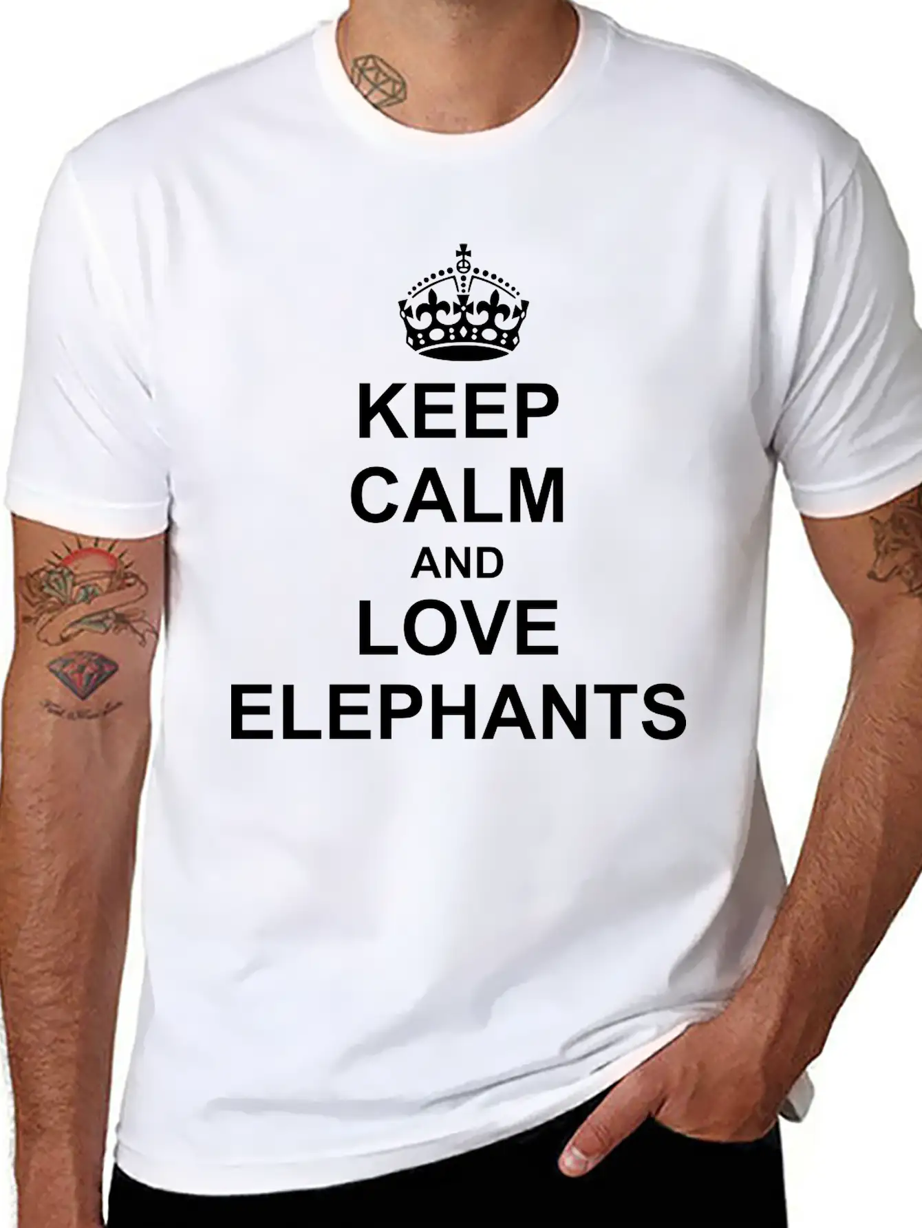 Keep Calm And Love Elephants Soft Cotton Short Sleeve Tee ¨C Unisex Wardrobe Staple