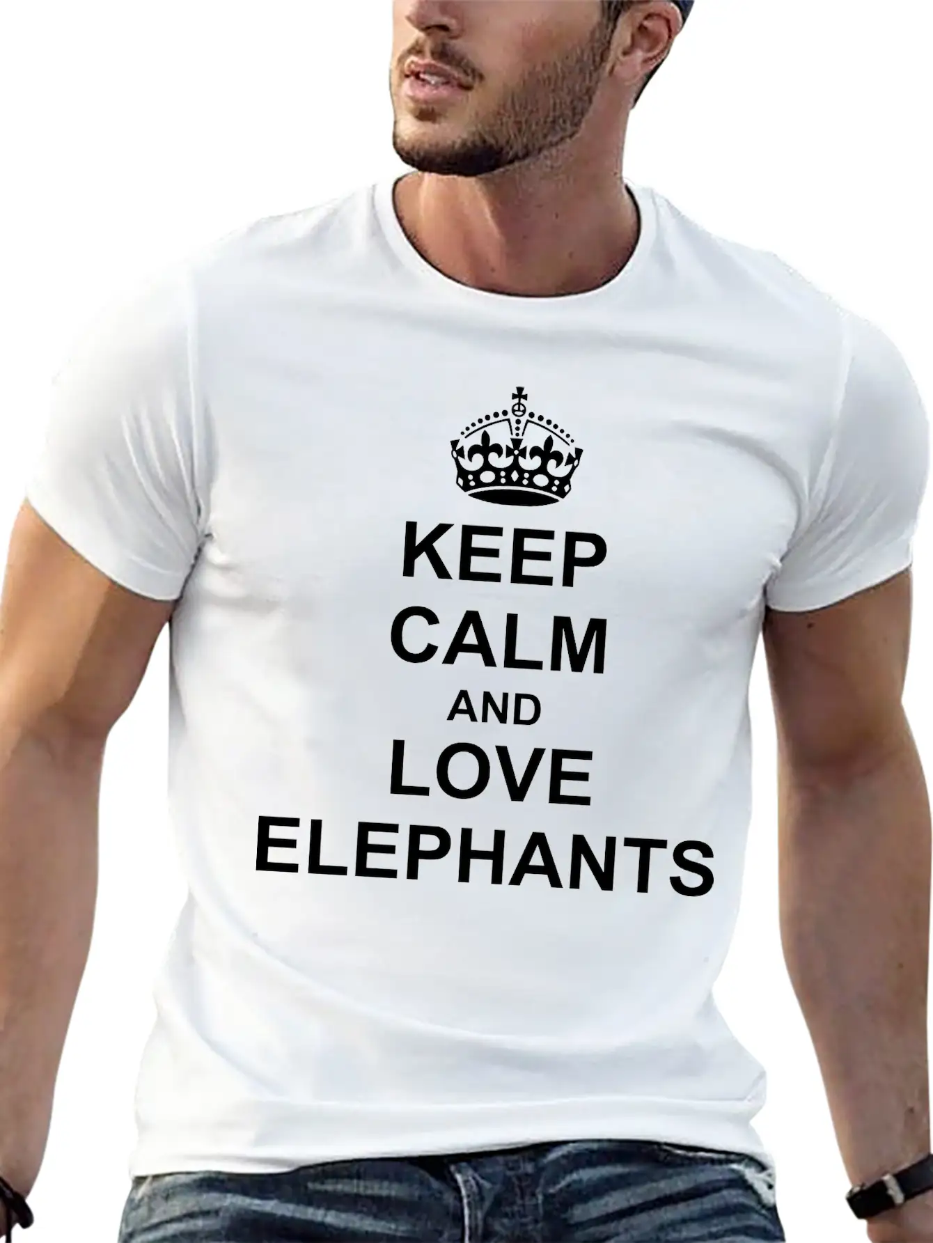 Keep Calm And Love Elephants Soft Cotton Short Sleeve Tee ¨C Unisex Wardrobe Staple