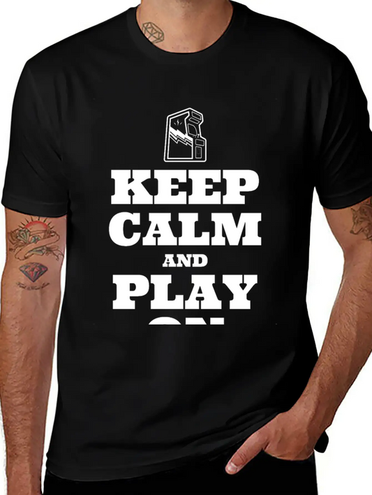 Keep Calm And Play On Basic Graphic T-Shirt ¨C Daily Comfort In Soft Cotton