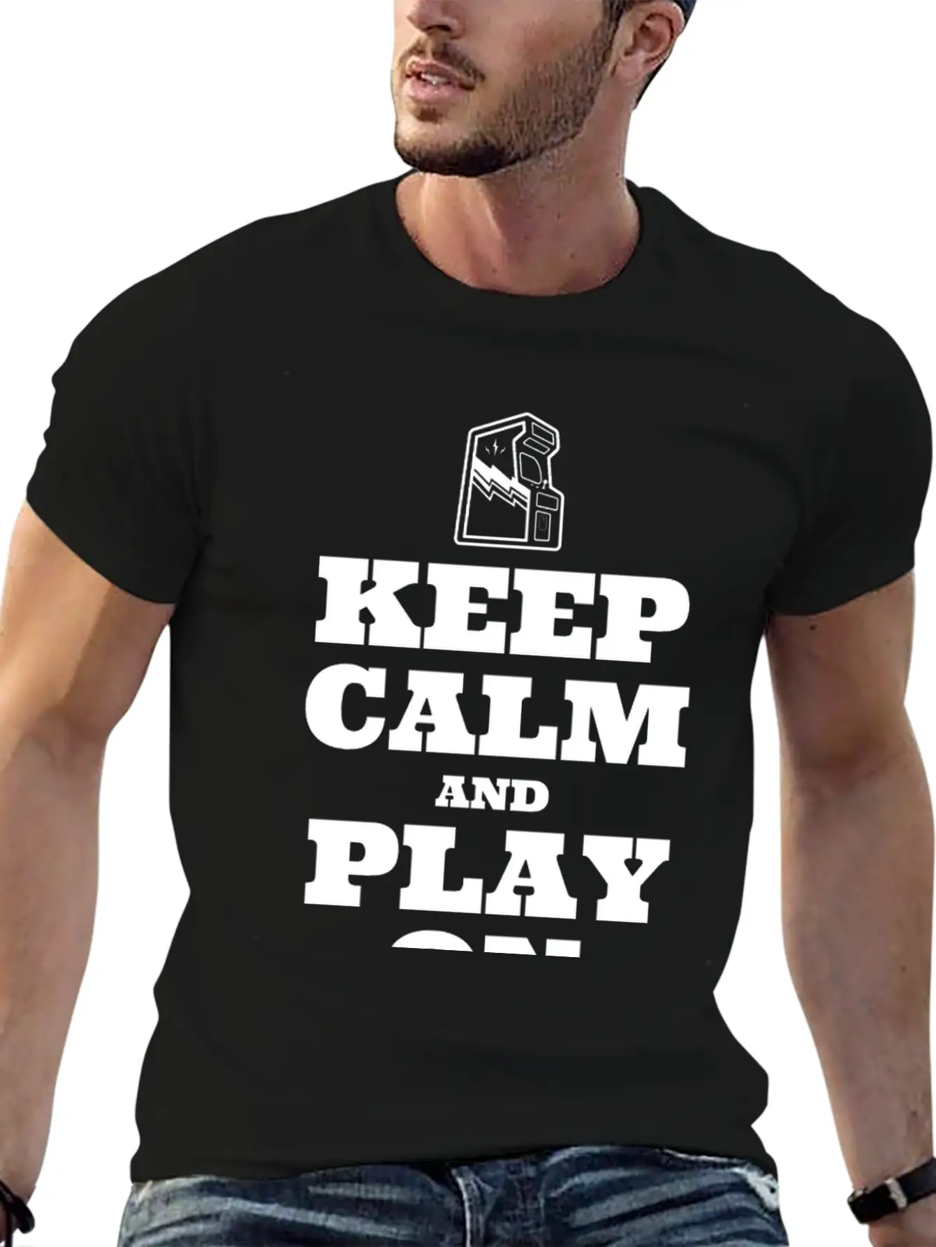 Keep Calm And Play On Basic Graphic T-Shirt ¨C Daily Comfort In Soft Cotton
