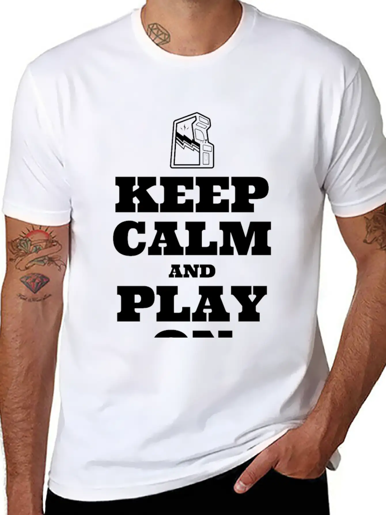 Keep Calm And Play On Basic Graphic T-Shirt ¨C Daily Comfort In Soft Cotton