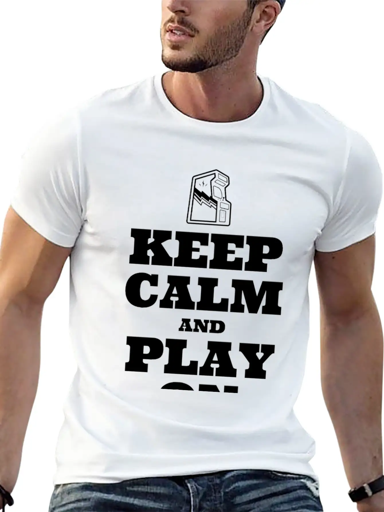 Keep Calm And Play On Basic Graphic T-Shirt ¨C Daily Comfort In Soft Cotton