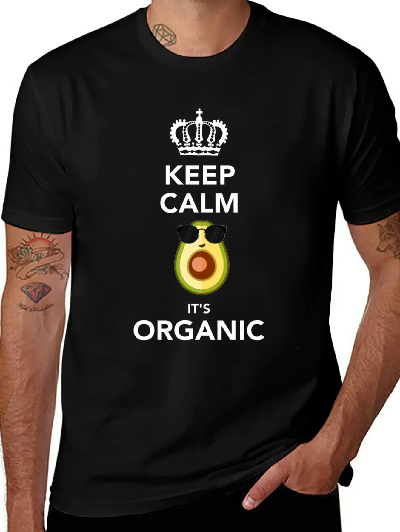 Keep Calm It'S Organic Funny Vegan Avocado Soft Cotton Short Sleeve Tee ¨C Unisex Wardrobe Staple
