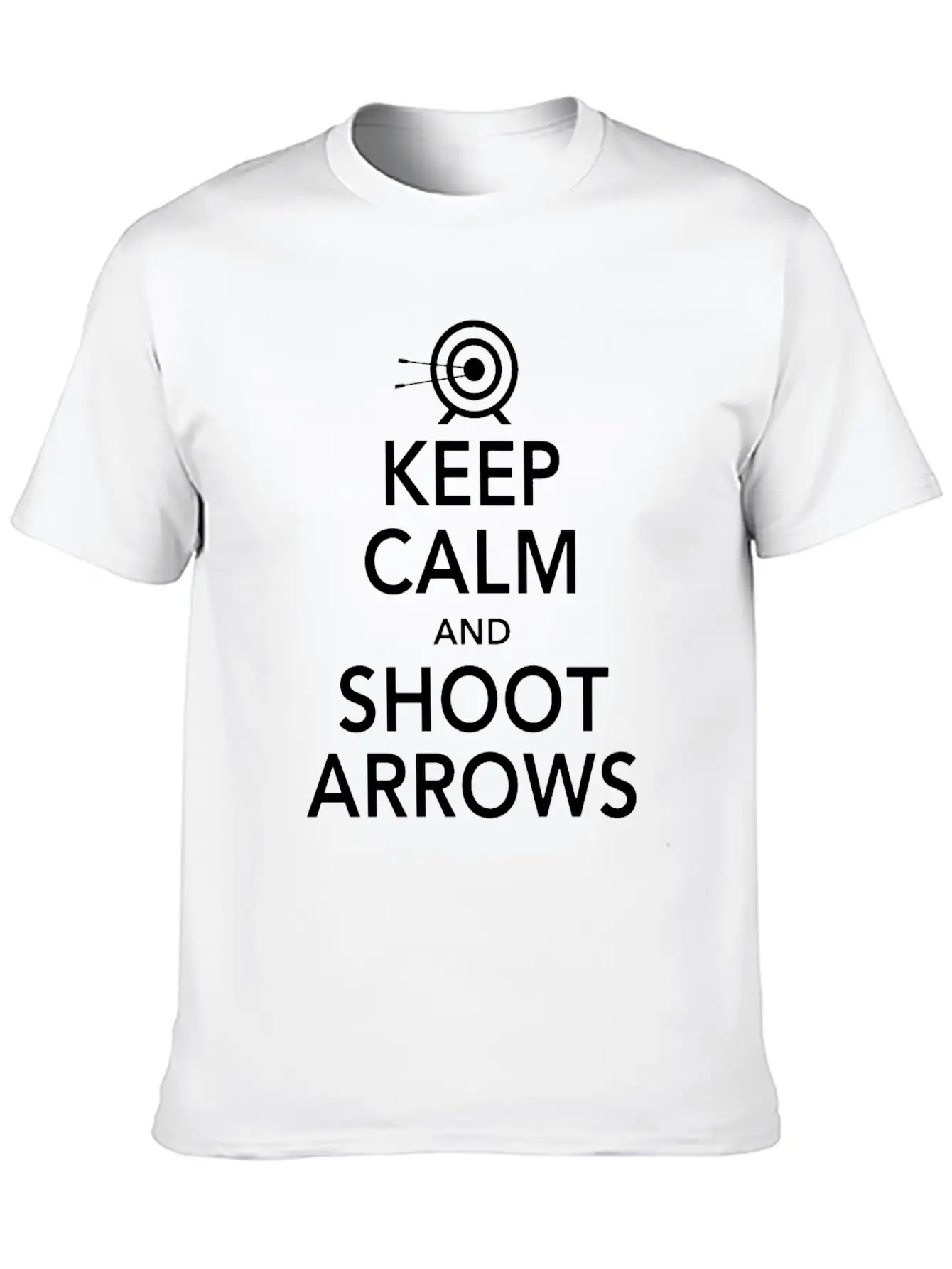 Keep Calm Shoot Arrows Basic Graphic T-Shirt ¨C Daily Comfort In Soft Cotton