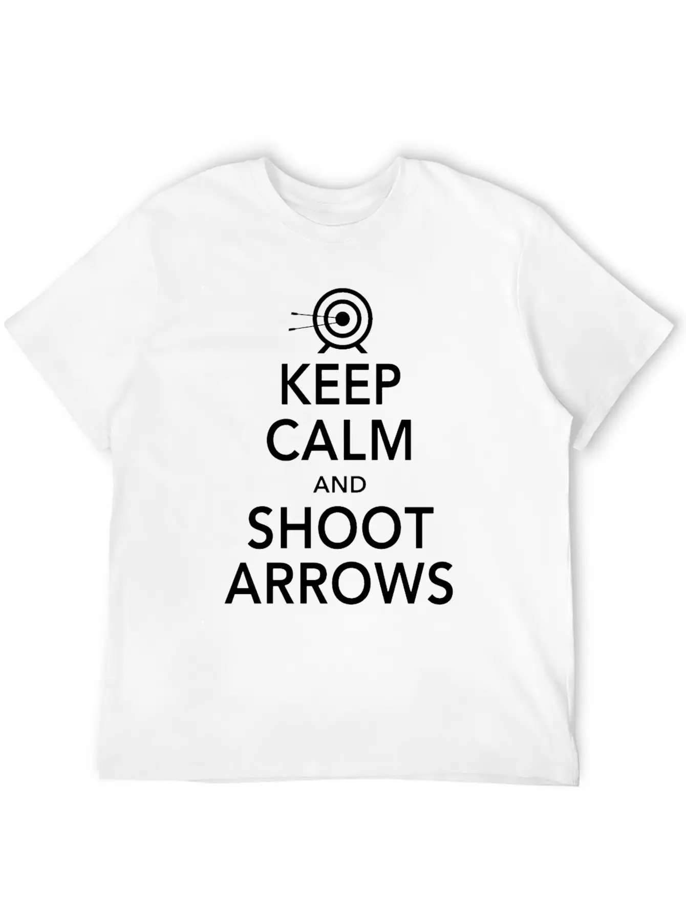 Keep Calm Shoot Arrows Basic Graphic T-Shirt ¨C Daily Comfort In Soft Cotton