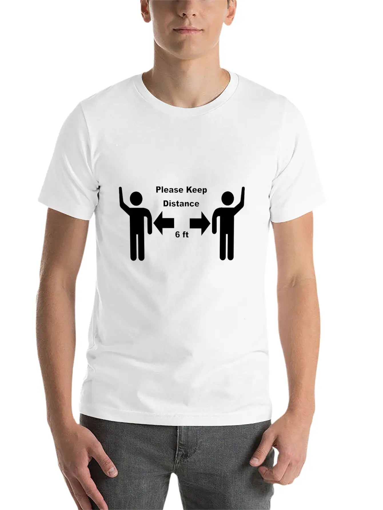Keep Distance Safety Corona Distance Basic Graphic T-Shirt ¨C Daily Comfort In Soft Cotton