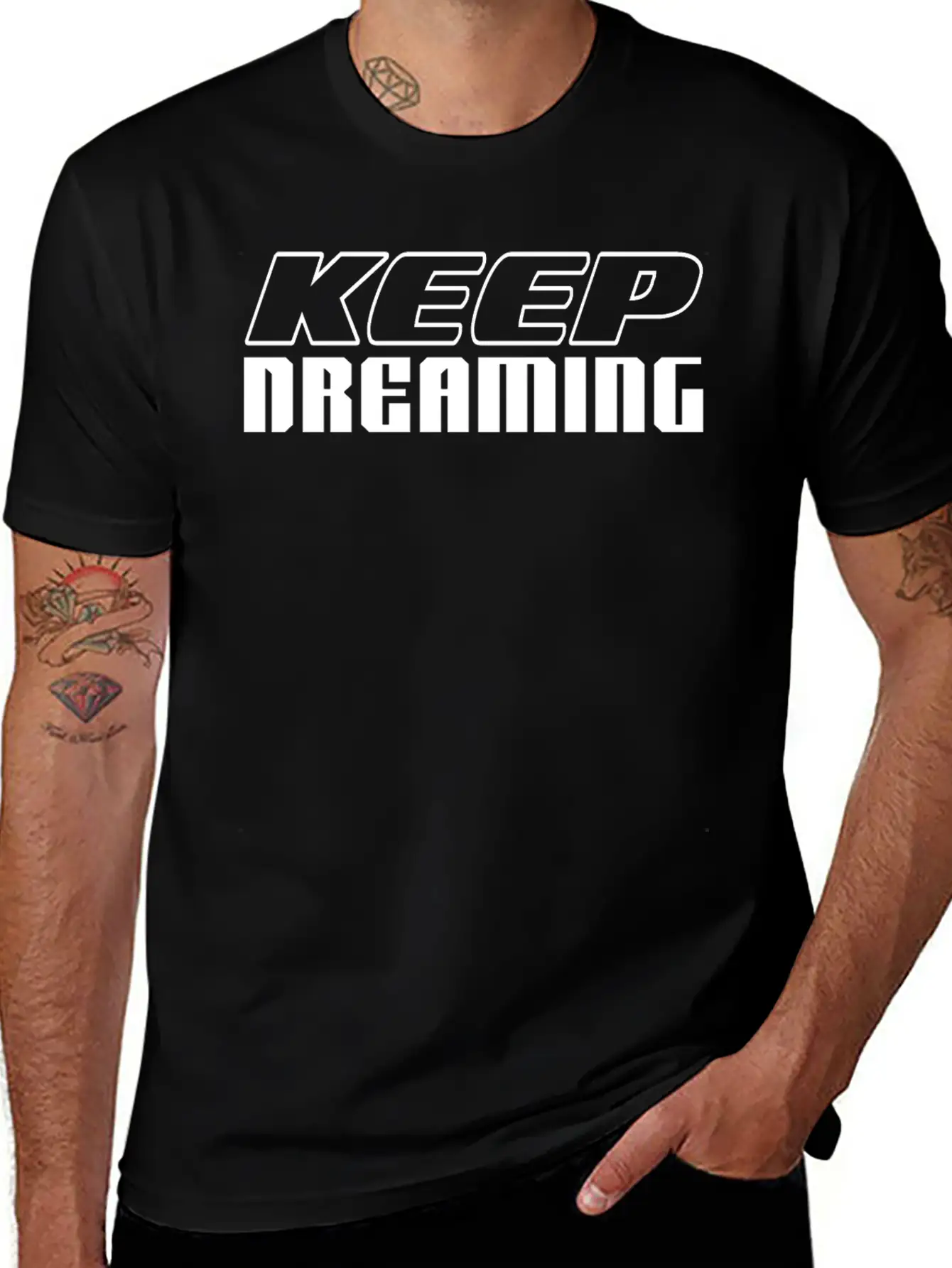 KEEP DREAMING Basic Graphic T-Shirt ¨C Daily Comfort In Soft Cotton