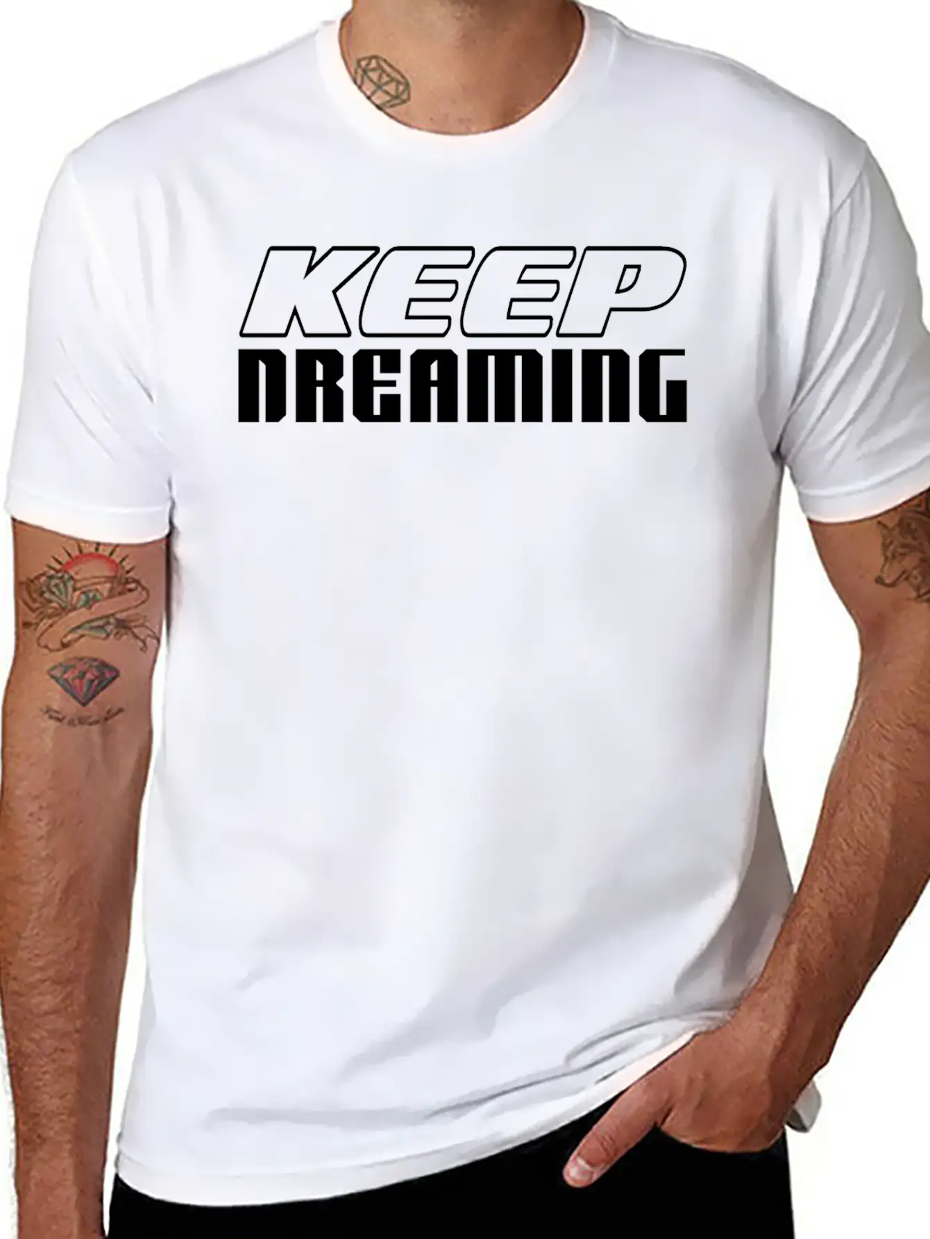 KEEP DREAMING Basic Graphic T-Shirt ¨C Daily Comfort In Soft Cotton