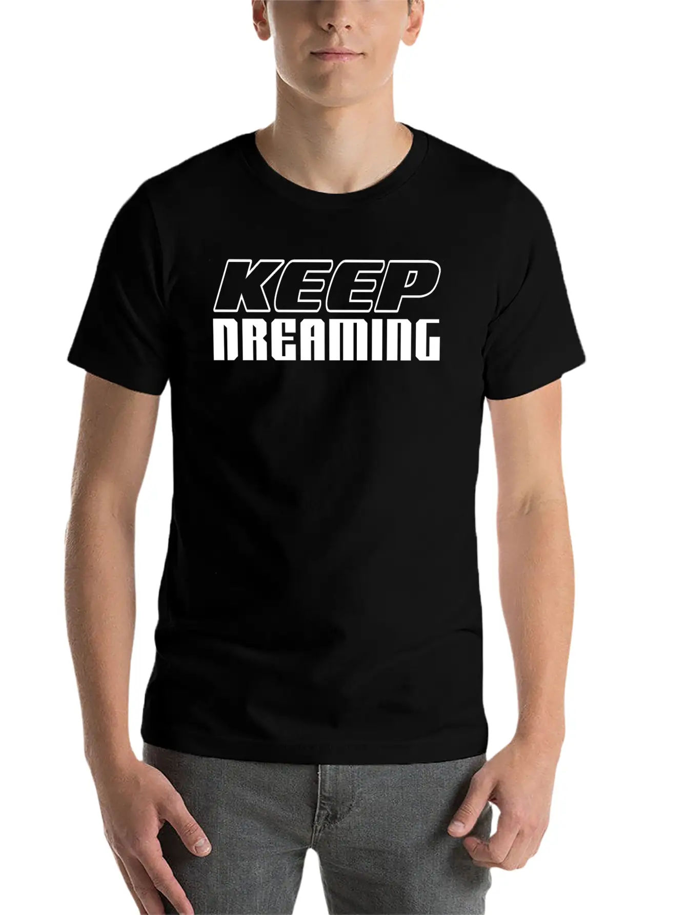 KEEP DREAMING Basic Graphic T-Shirt ¨C Daily Comfort In Soft Cotton
