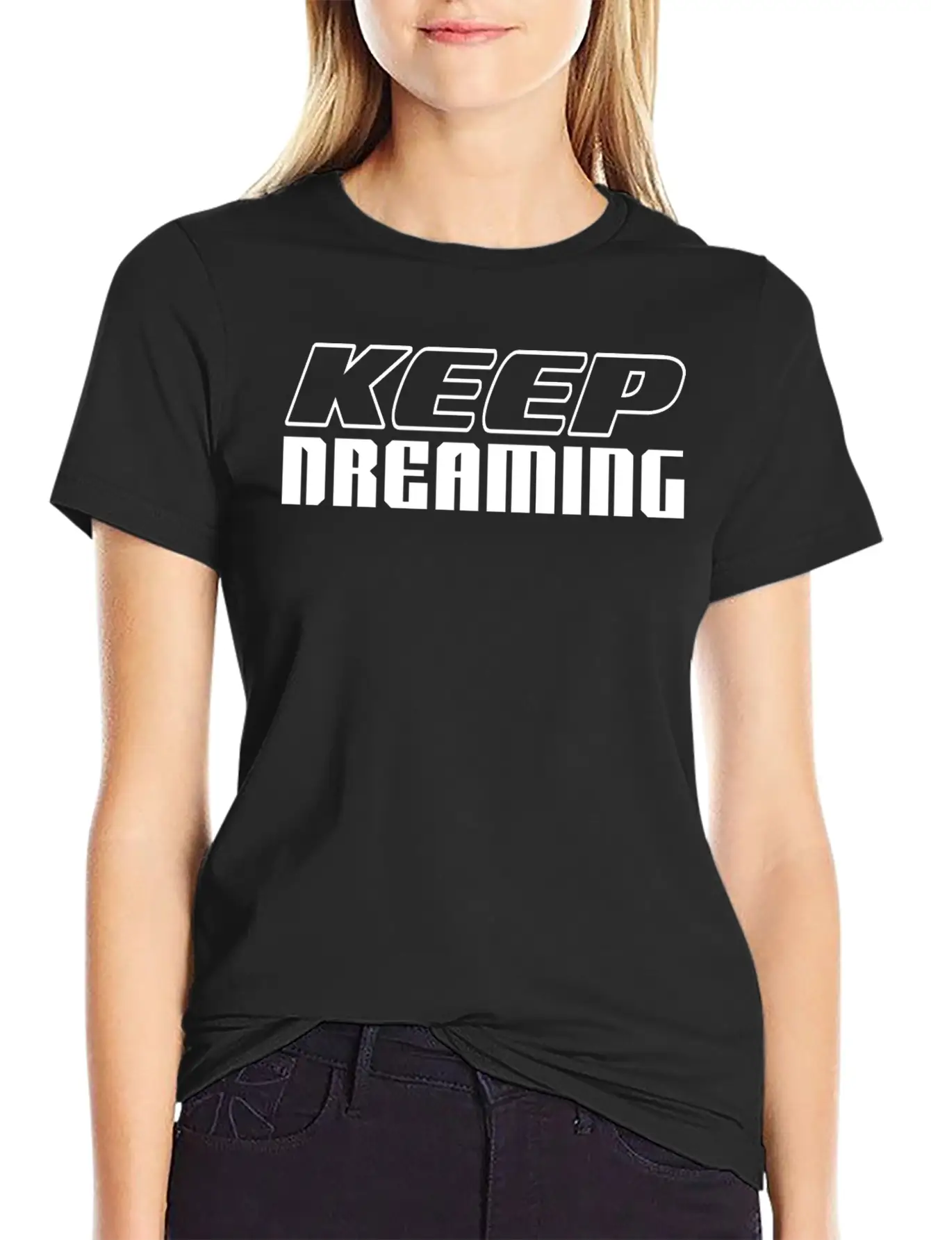 KEEP DREAMING Basic Graphic T-Shirt ¨C Daily Comfort In Soft Cotton