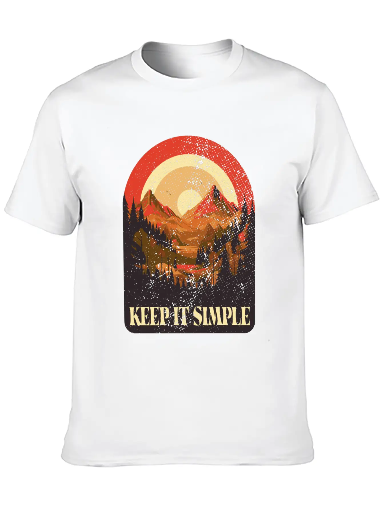 Keep It Simple Campfire Nature Tent Minimalism Essential Cotton Tee For Daily Outfits ¨C Unisex Style