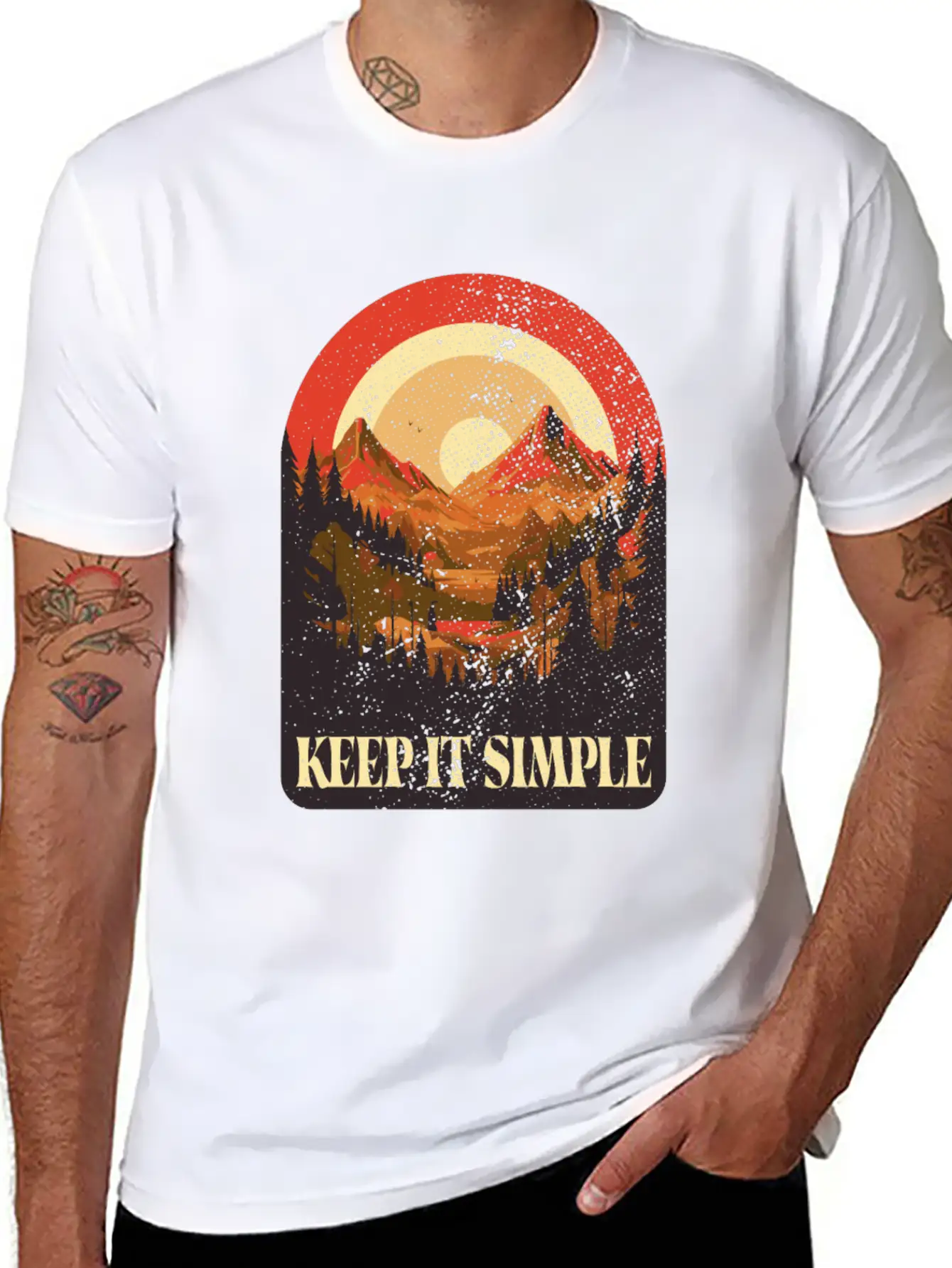 Keep It Simple Campfire Nature Tent Minimalism Essential Cotton Tee For Daily Outfits ¨C Unisex Style